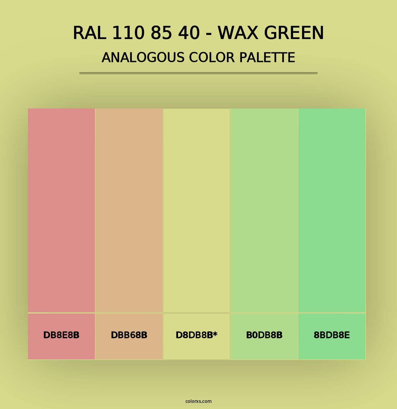 RAL 110 85 40 - Wax Green - Analogous Color Palette