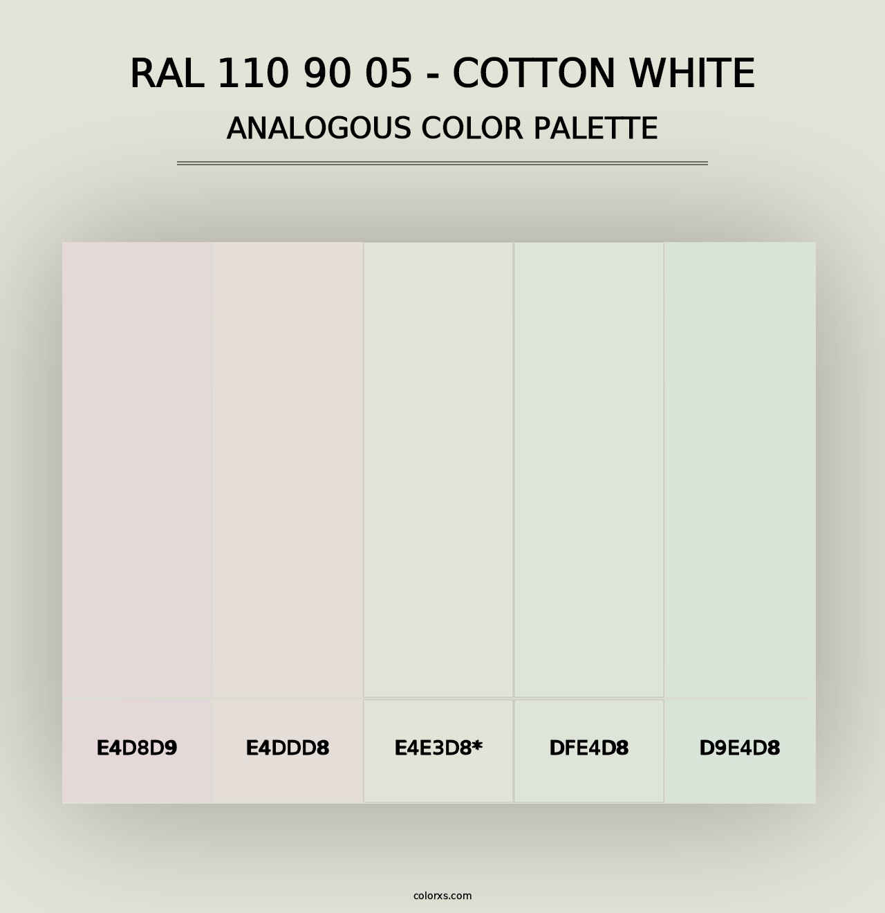 RAL 110 90 05 - Cotton White - Analogous Color Palette