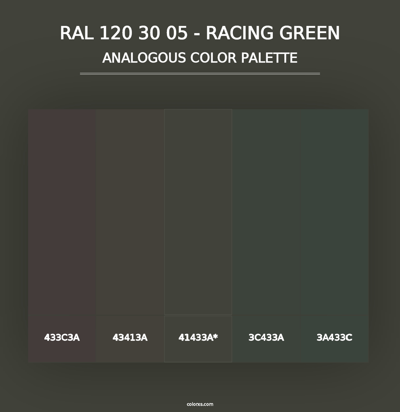 RAL 120 30 05 - Racing Green - Analogous Color Palette