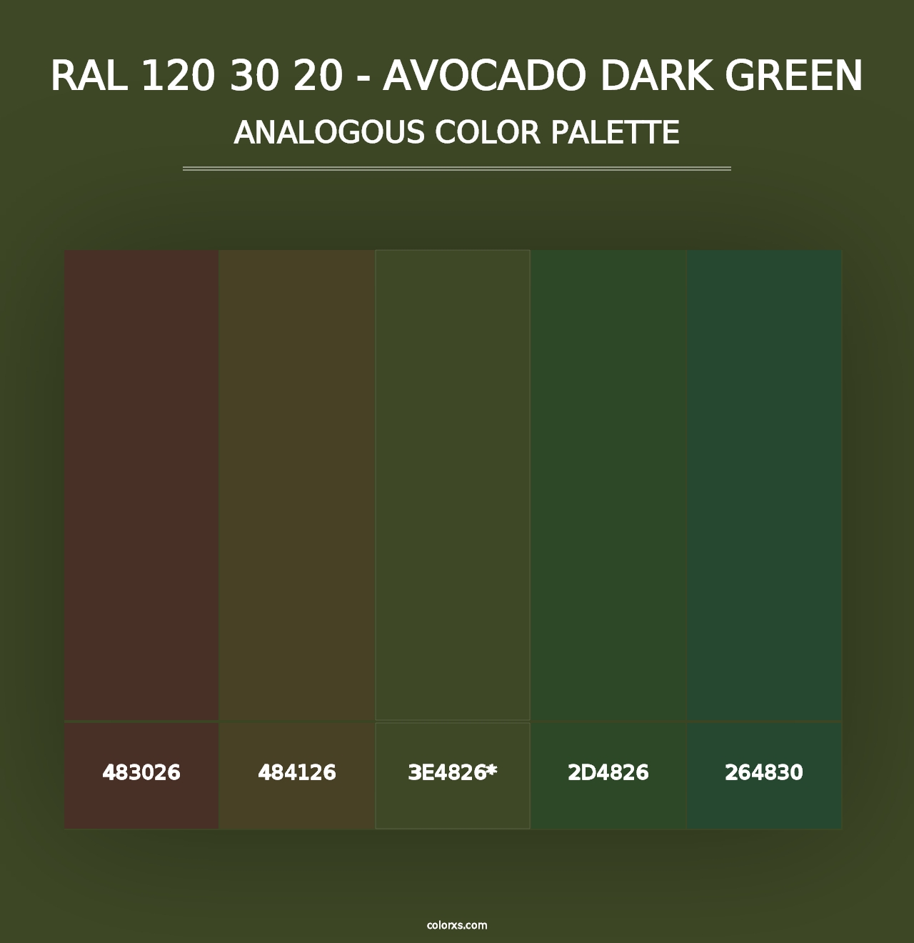 RAL 120 30 20 - Avocado Dark Green - Analogous Color Palette