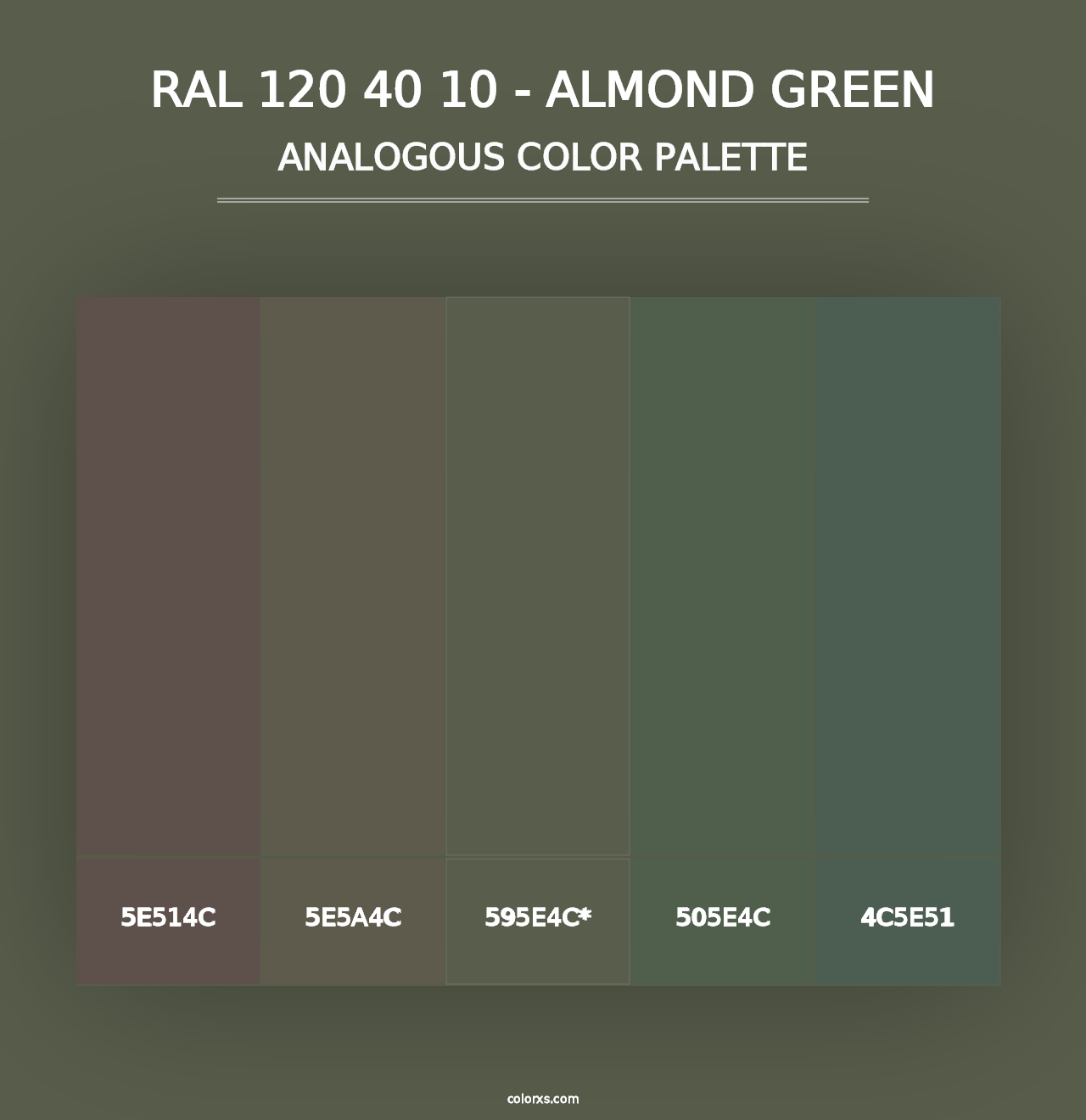 RAL 120 40 10 - Almond Green - Analogous Color Palette