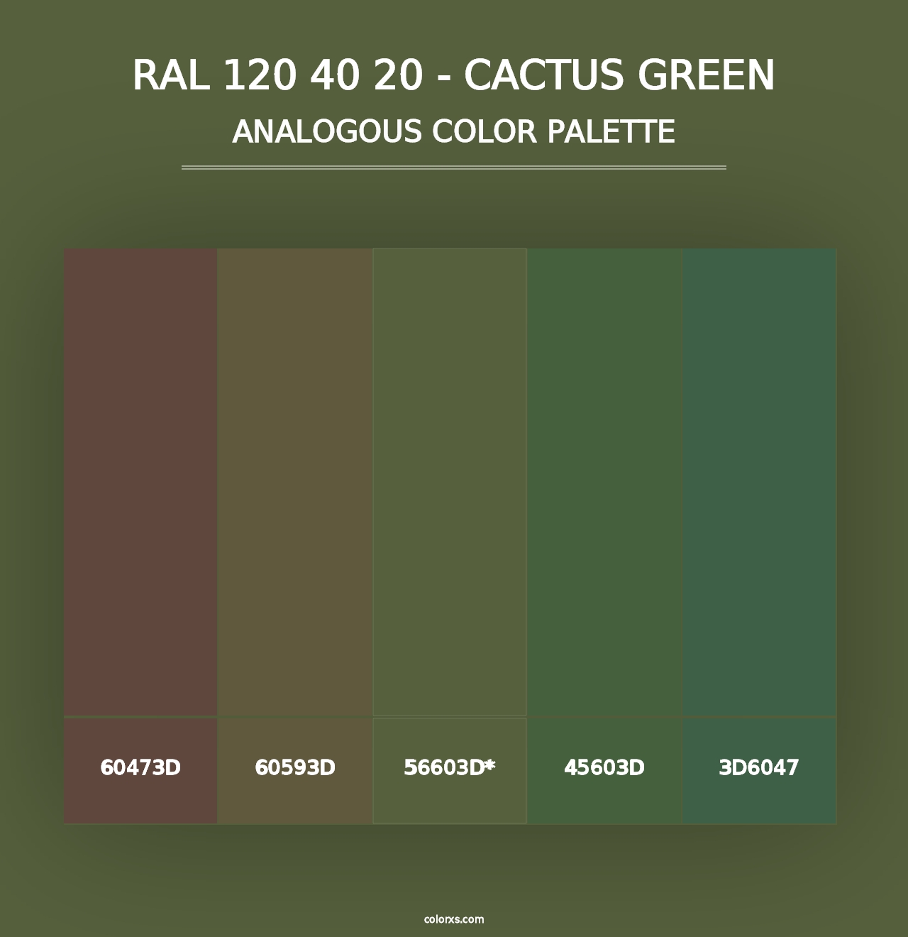 RAL 120 40 20 - Cactus Green - Analogous Color Palette