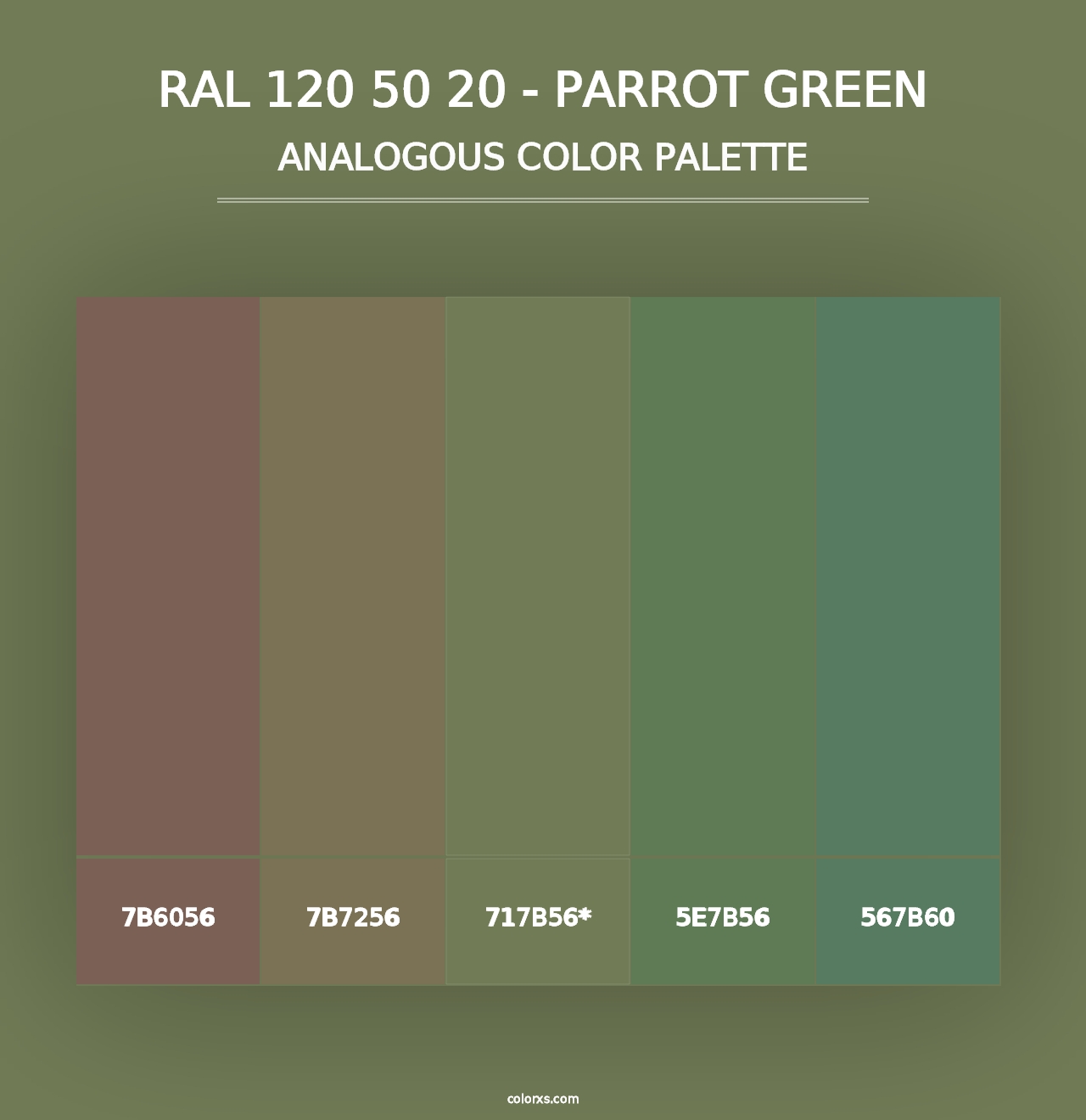 RAL 120 50 20 - Parrot Green - Analogous Color Palette