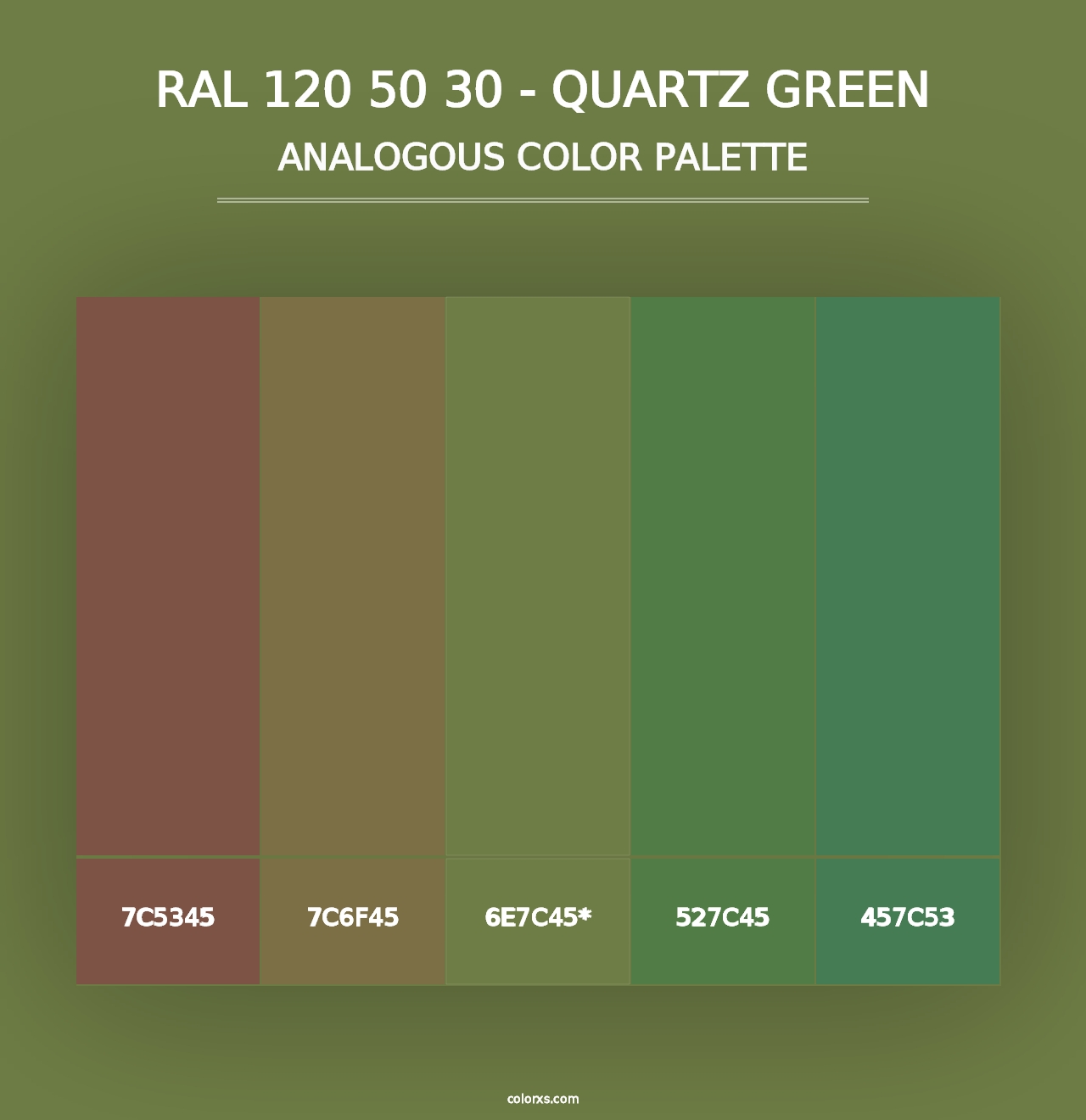 RAL 120 50 30 - Quartz Green - Analogous Color Palette