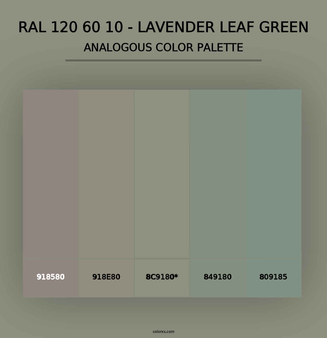 RAL 120 60 10 - Lavender Leaf Green - Analogous Color Palette