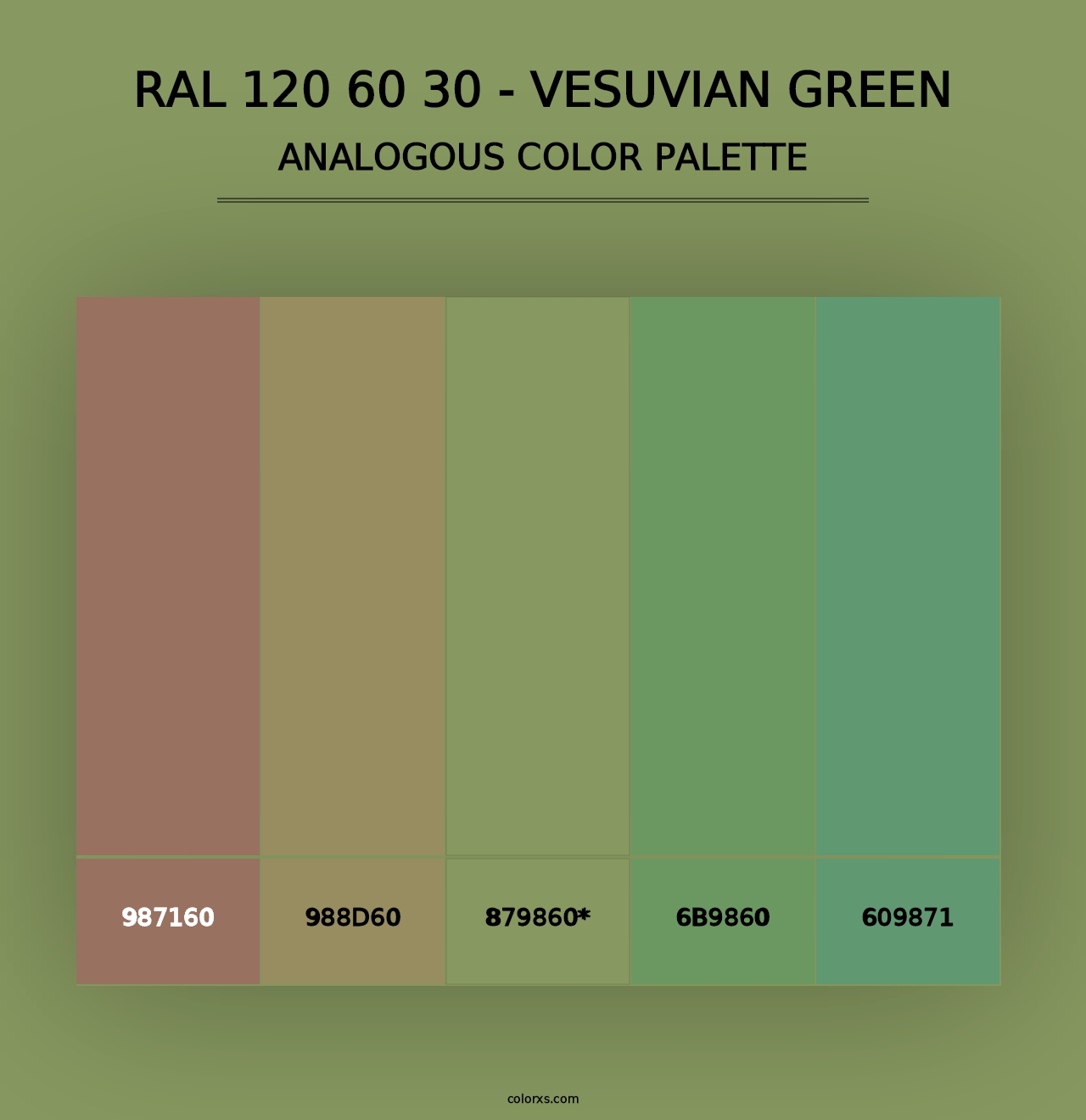 RAL 120 60 30 - Vesuvian Green - Analogous Color Palette