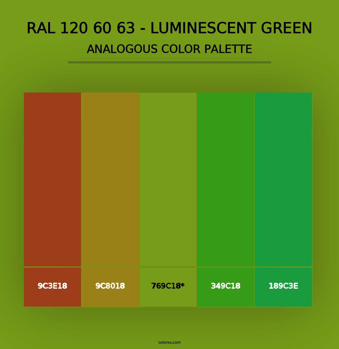 RAL 120 60 63 - Luminescent Green - Analogous Color Palette