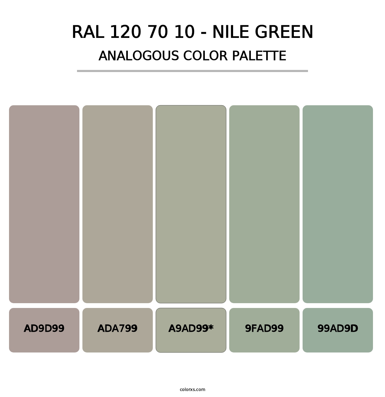 RAL 120 70 10 - Nile Green - Analogous Color Palette