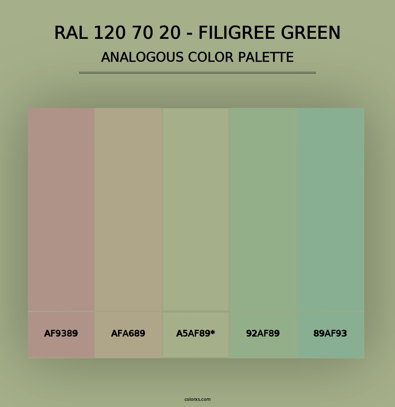 RAL 120 70 20 - Filigree Green - Analogous Color Palette