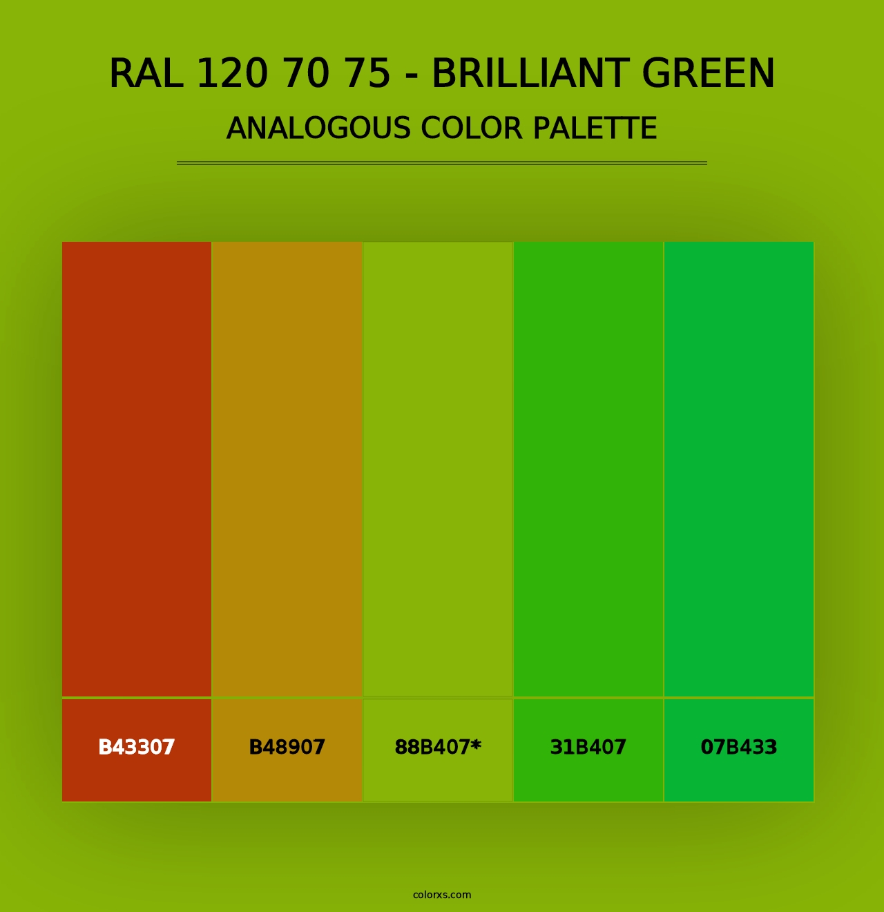 RAL 120 70 75 - Brilliant Green - Analogous Color Palette