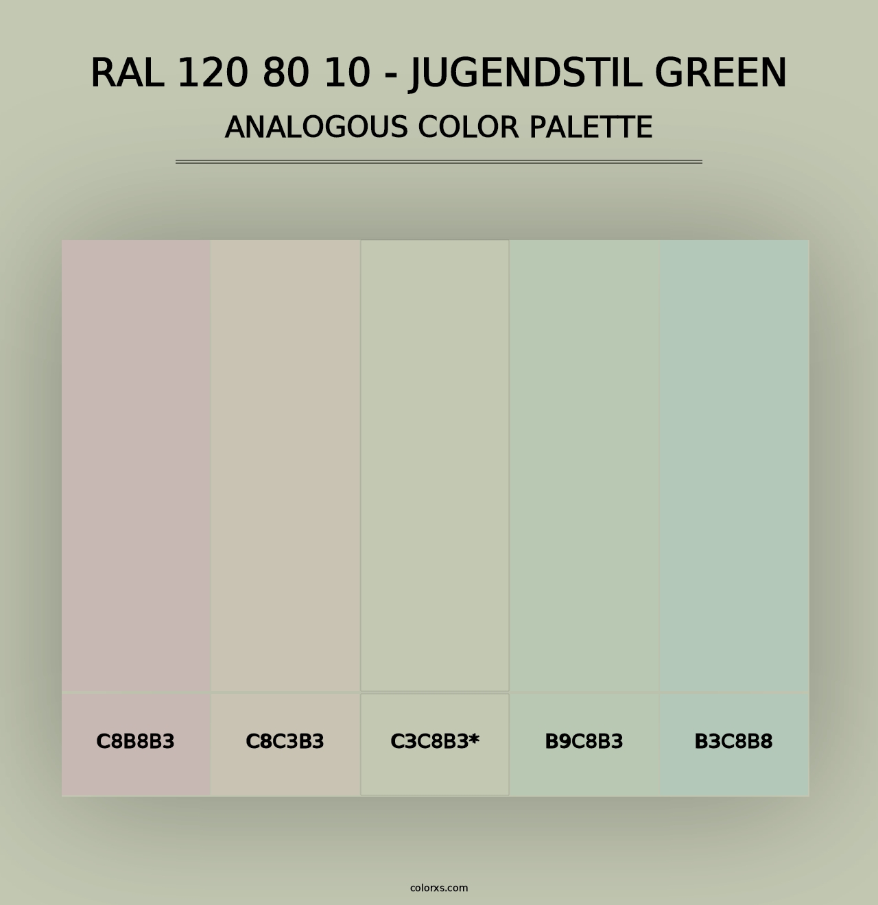 RAL 120 80 10 - Jugendstil Green - Analogous Color Palette