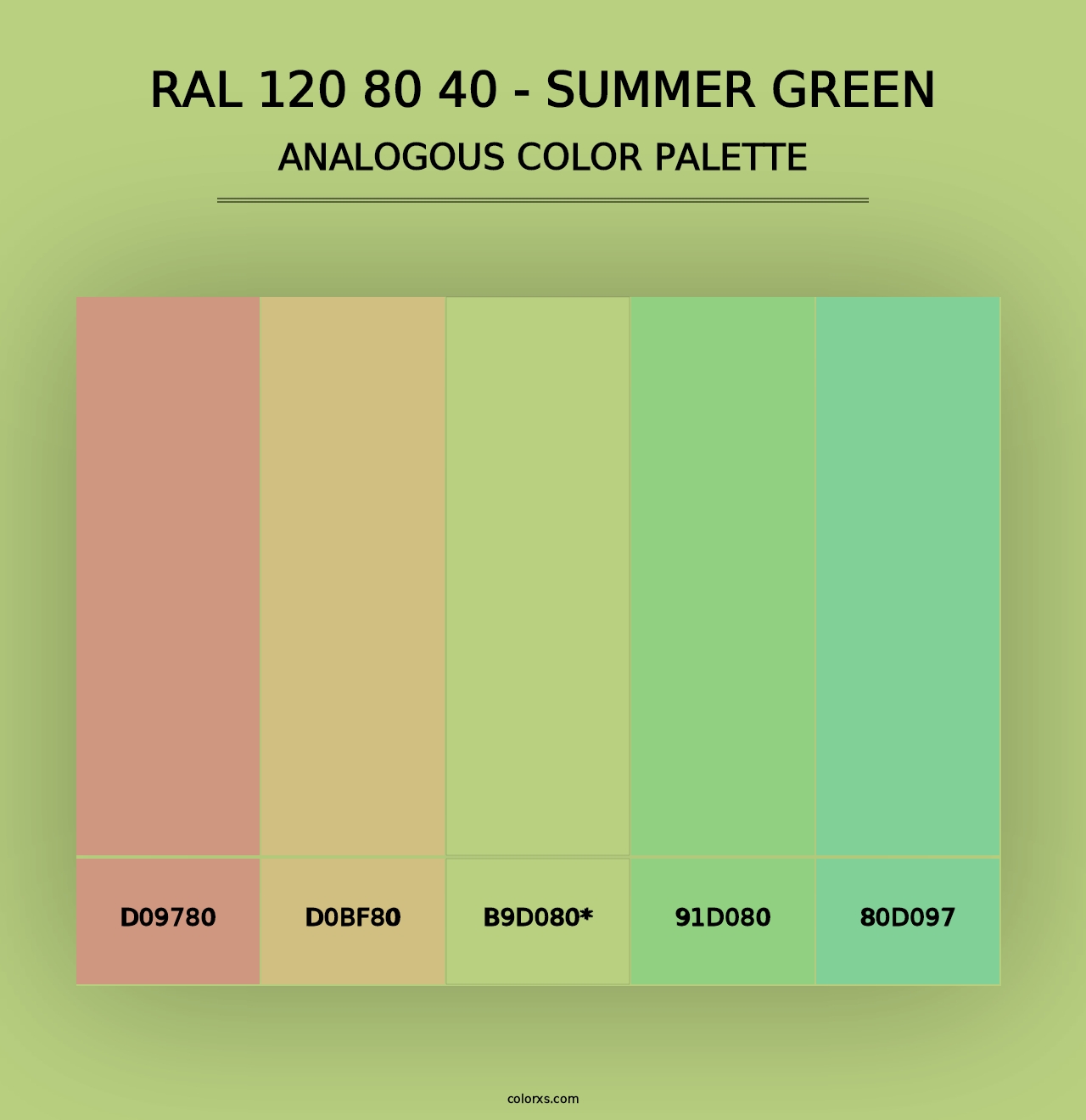 RAL 120 80 40 - Summer Green - Analogous Color Palette