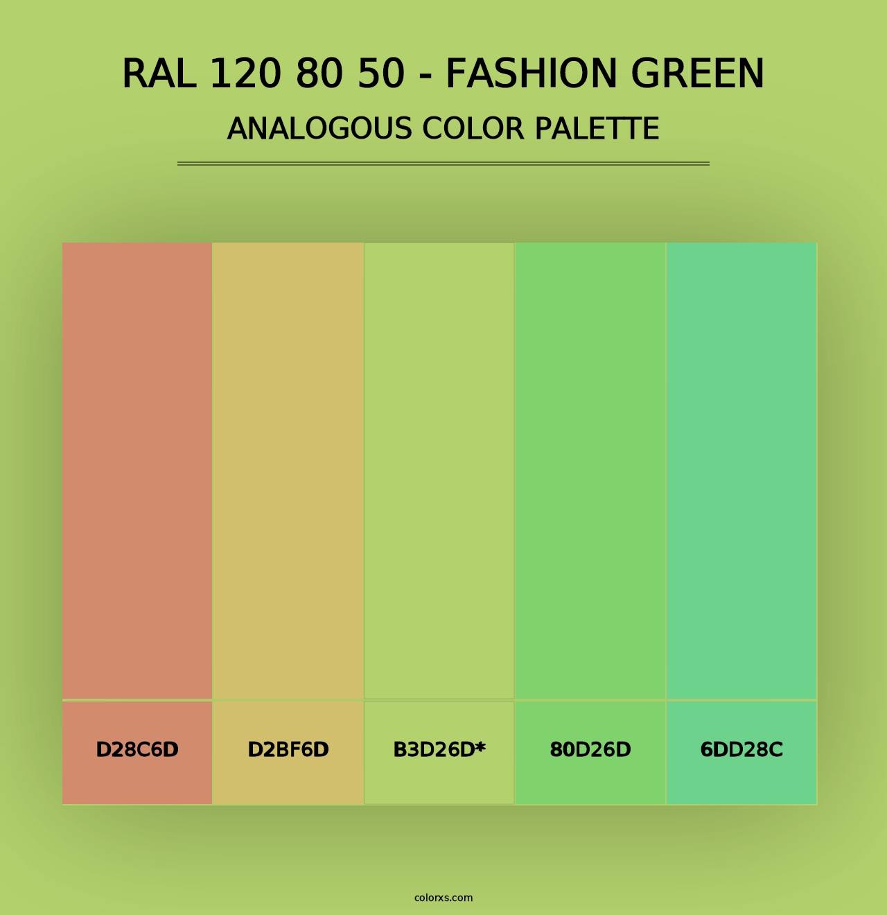 RAL 120 80 50 - Fashion Green - Analogous Color Palette