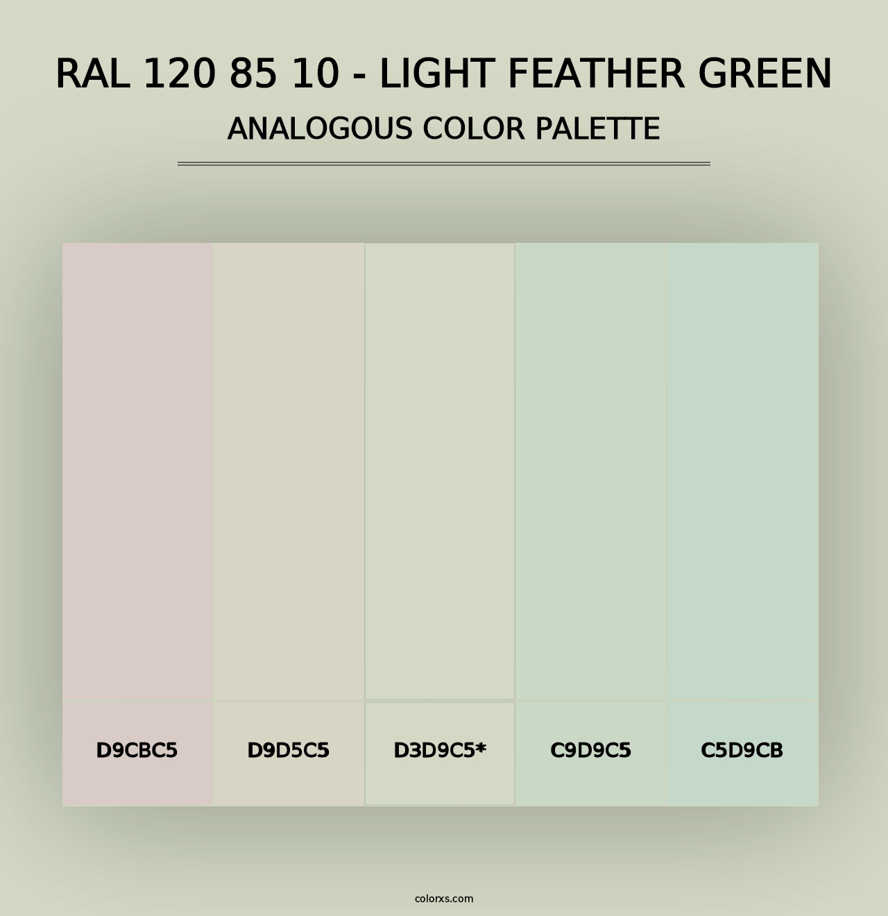 RAL 120 85 10 - Light Feather Green - Analogous Color Palette