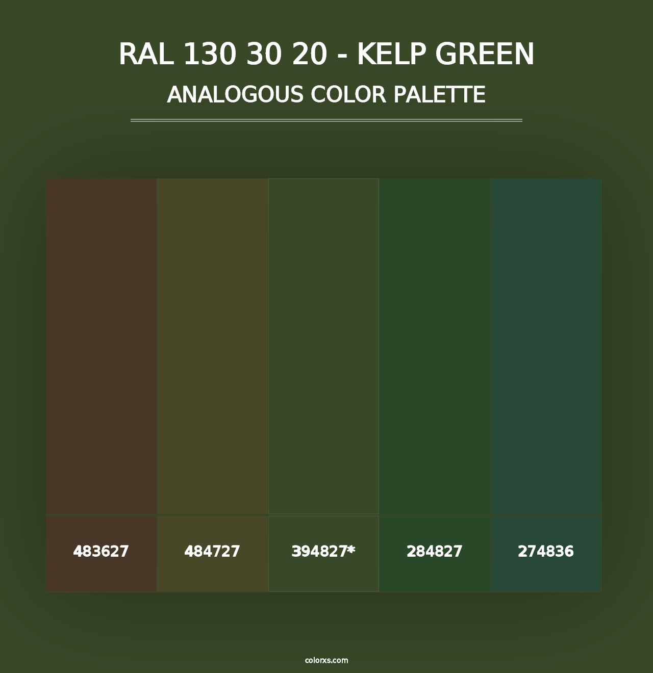 RAL 130 30 20 - Kelp Green - Analogous Color Palette