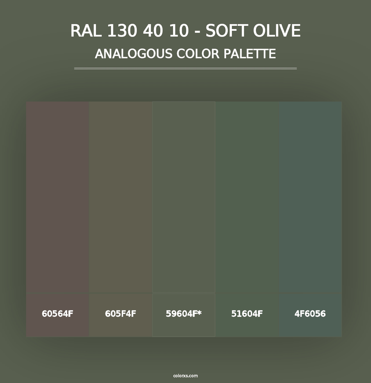 RAL 130 40 10 - Soft Olive - Analogous Color Palette