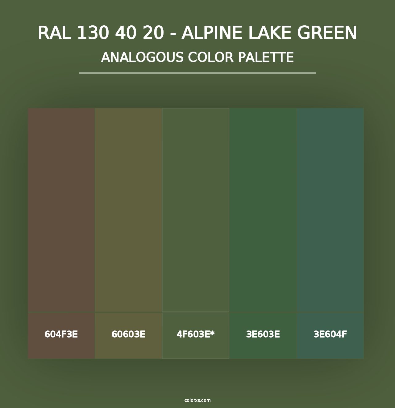 RAL 130 40 20 - Alpine Lake Green - Analogous Color Palette