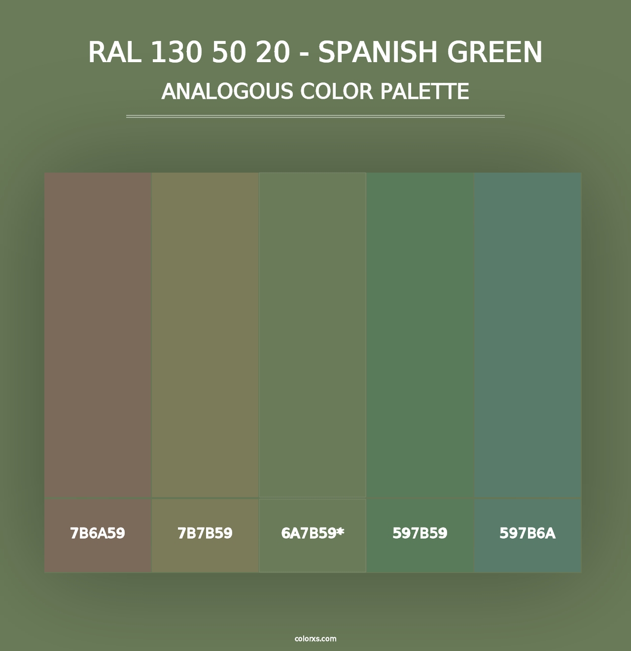 RAL 130 50 20 - Spanish Green - Analogous Color Palette