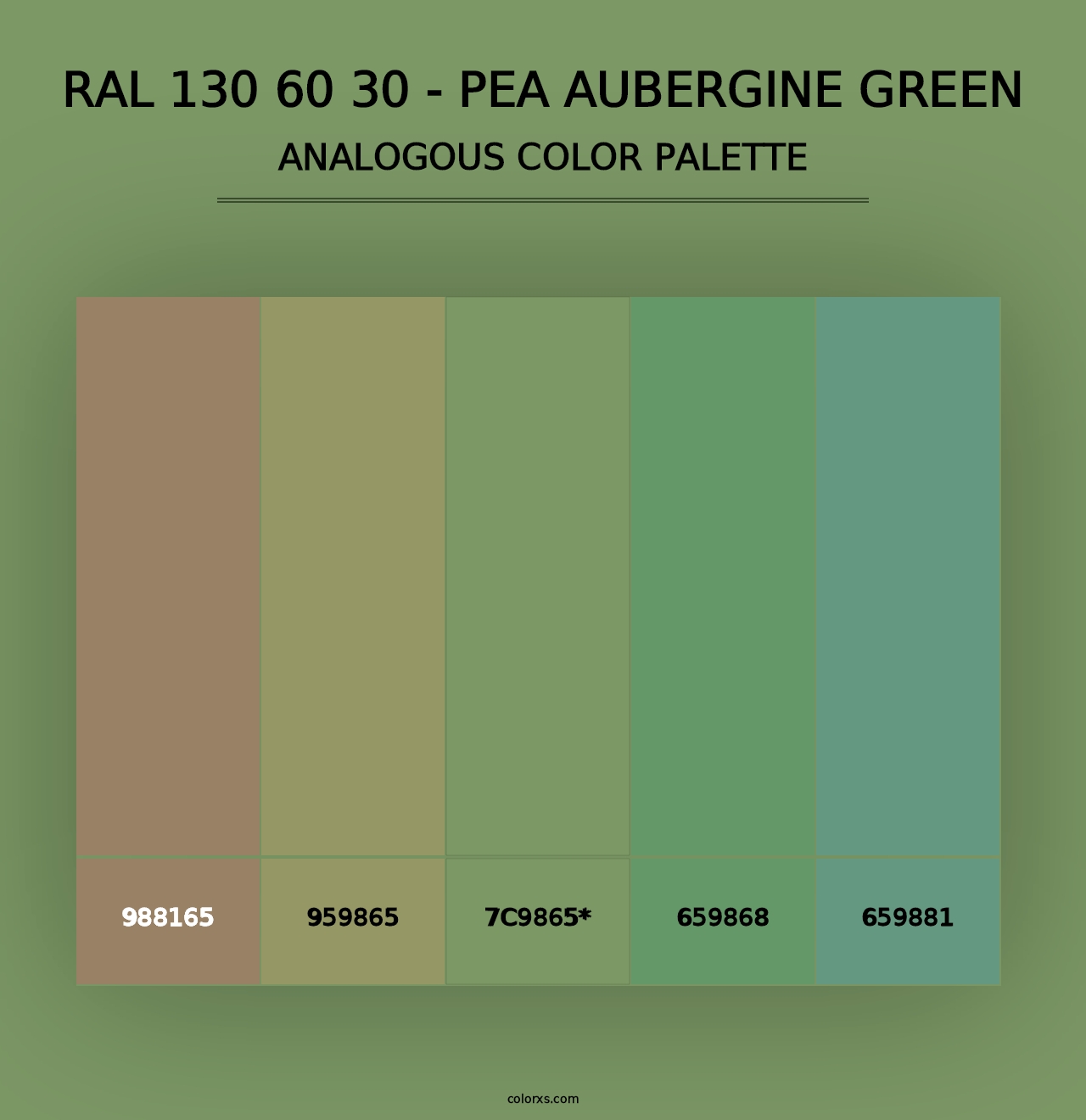 RAL 130 60 30 - Pea Aubergine Green - Analogous Color Palette