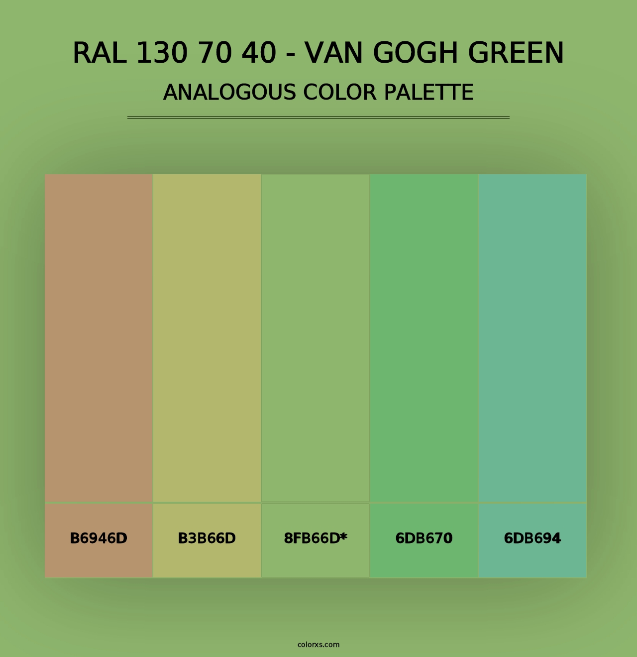 RAL 130 70 40 - Van Gogh Green - Analogous Color Palette