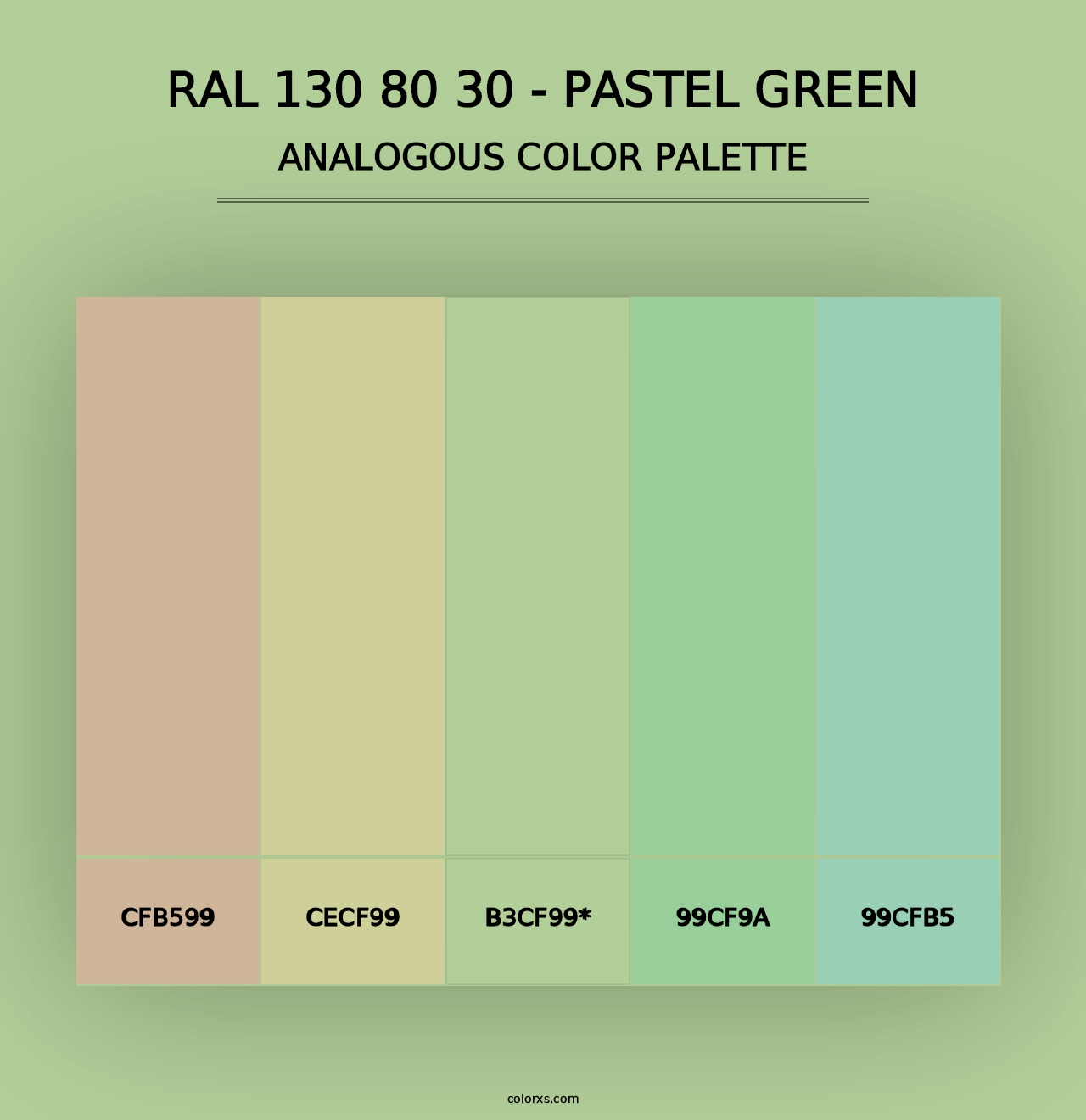 RAL 130 80 30 - Pastel Green - Analogous Color Palette