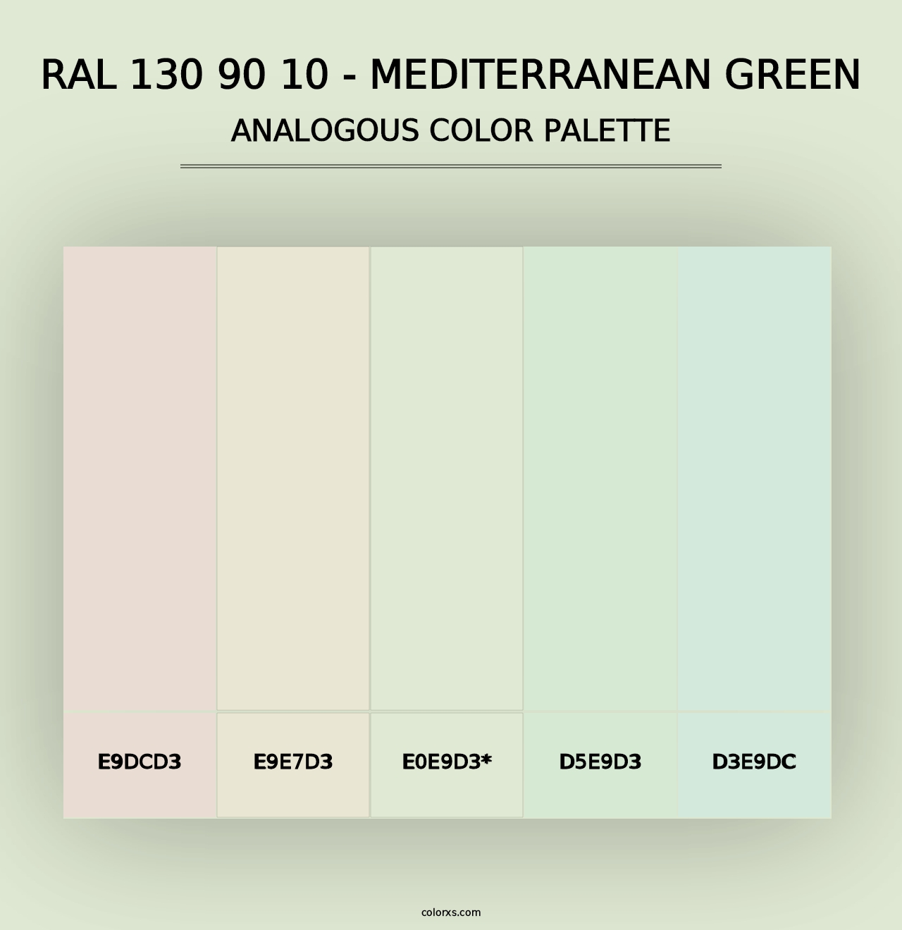 RAL 130 90 10 - Mediterranean Green - Analogous Color Palette