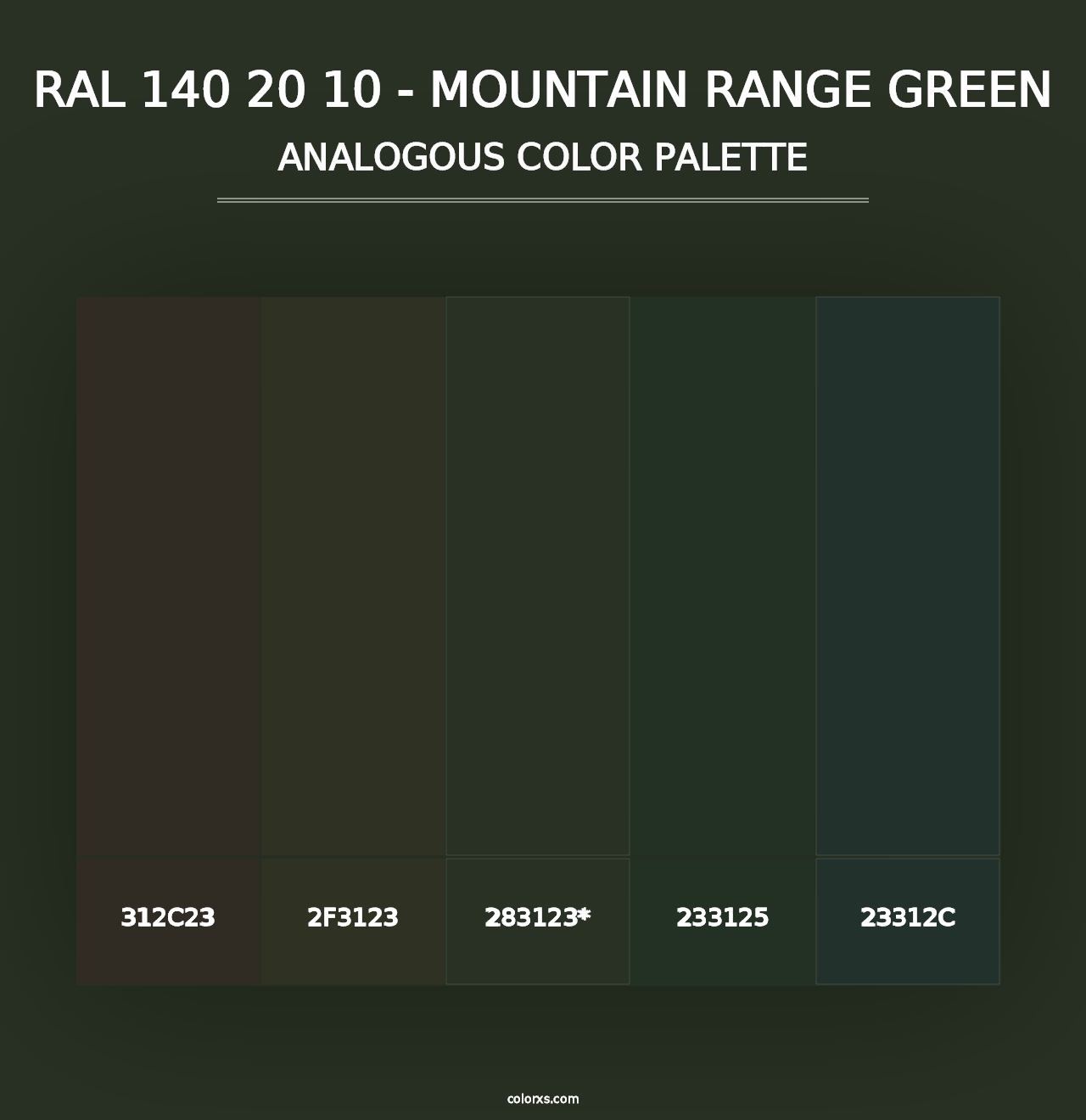 RAL 140 20 10 - Mountain Range Green - Analogous Color Palette