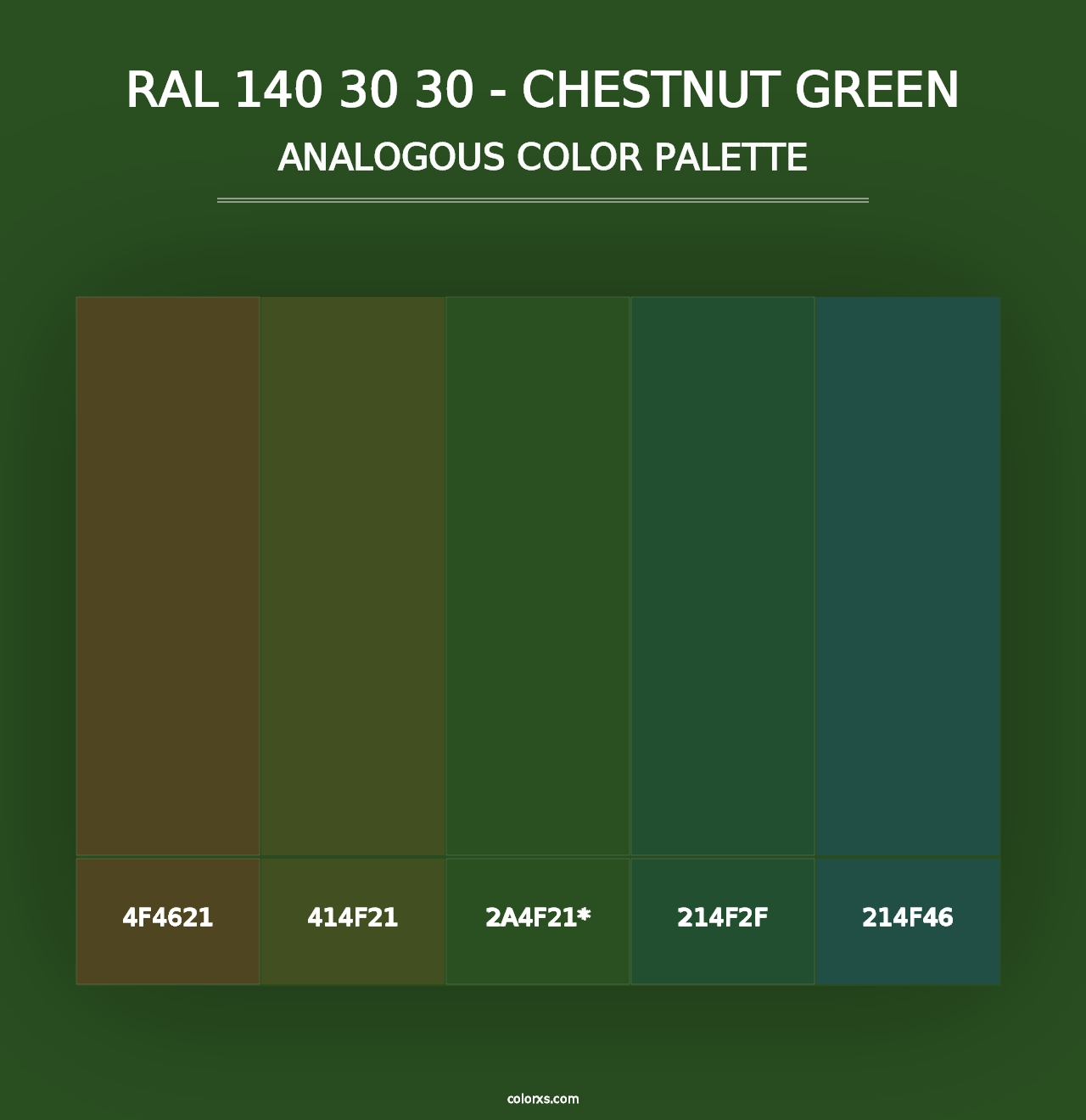 RAL 140 30 30 - Chestnut Green - Analogous Color Palette