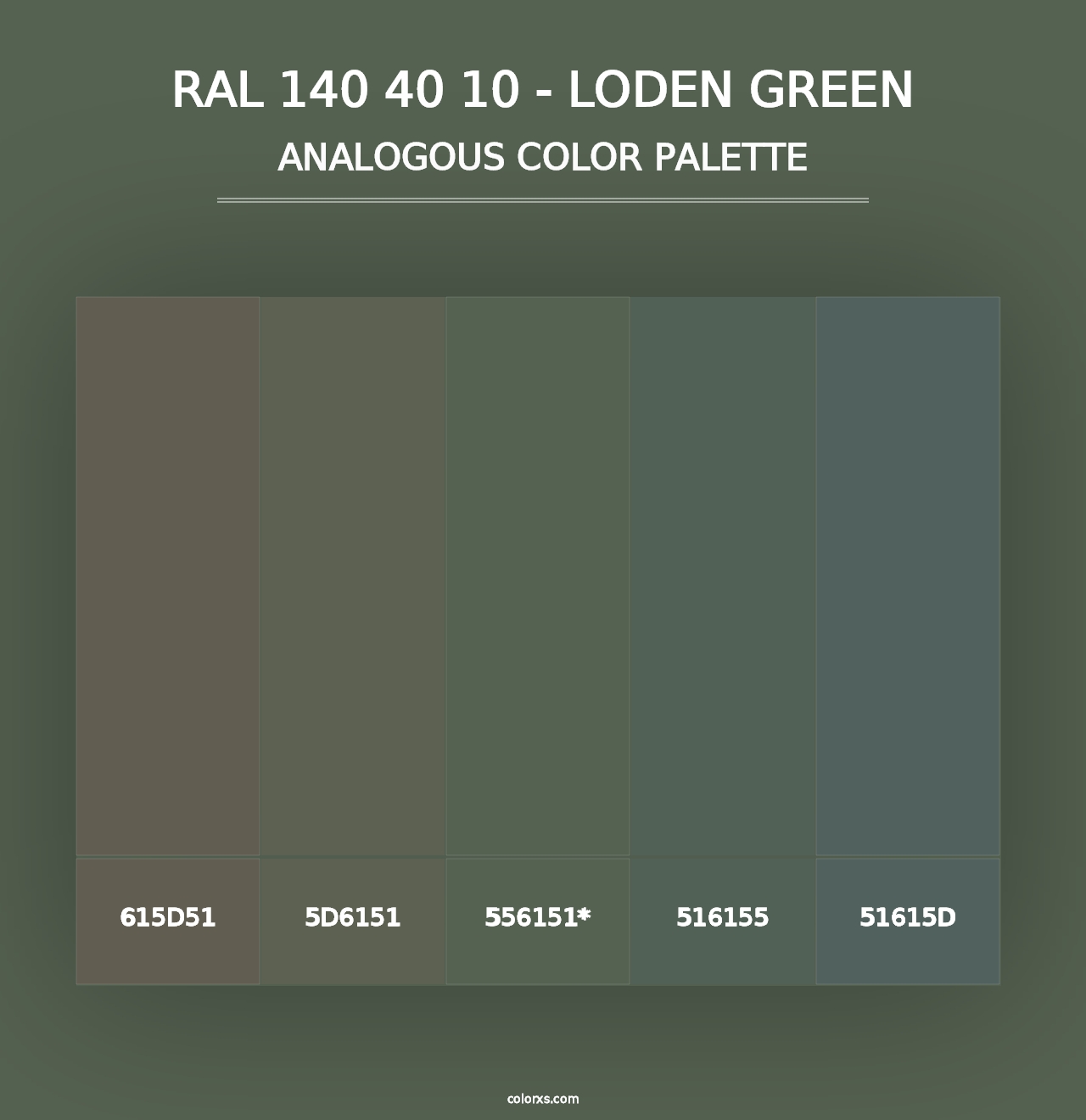 RAL 140 40 10 - Loden Green - Analogous Color Palette