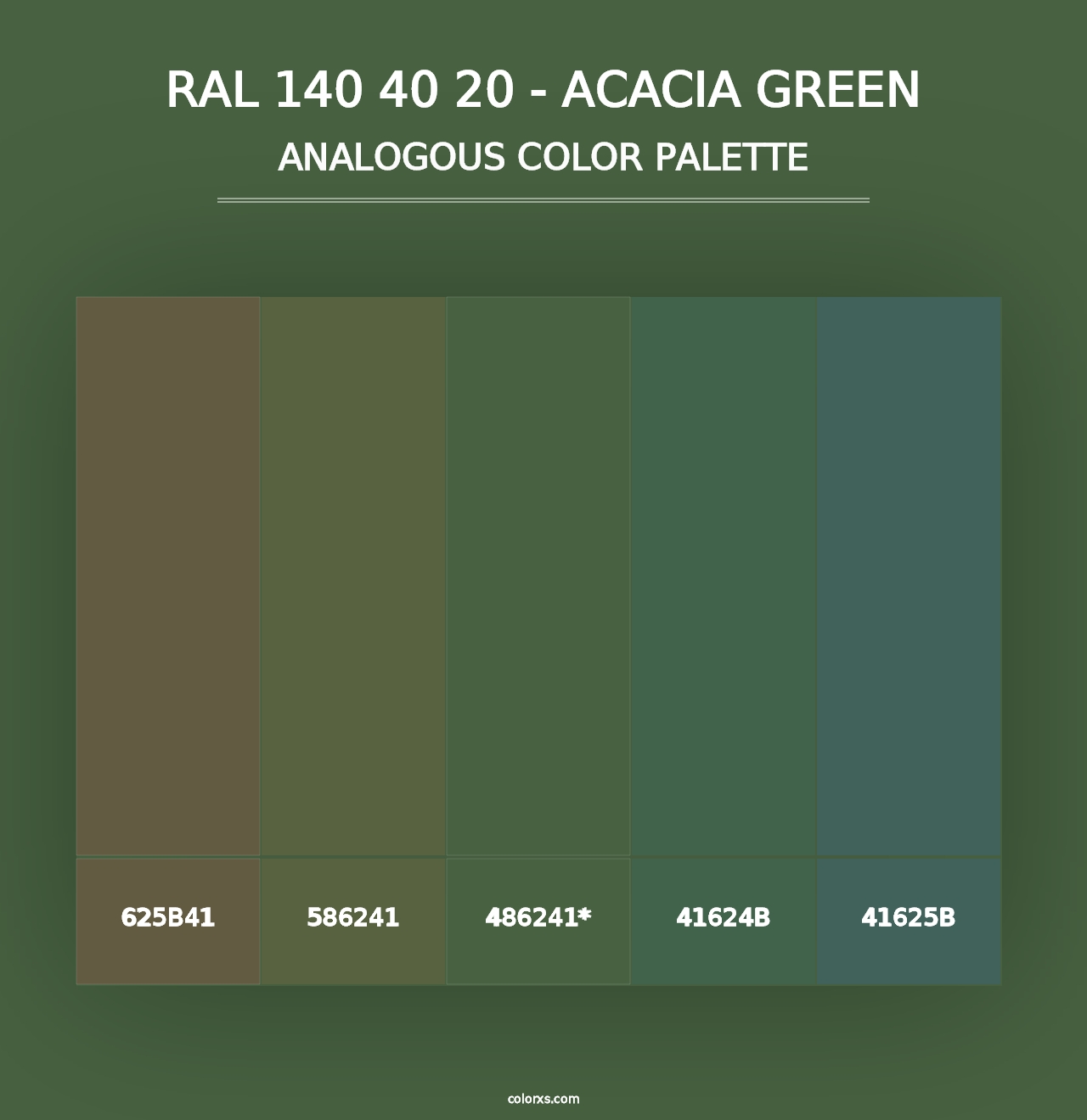 RAL 140 40 20 - Acacia Green - Analogous Color Palette