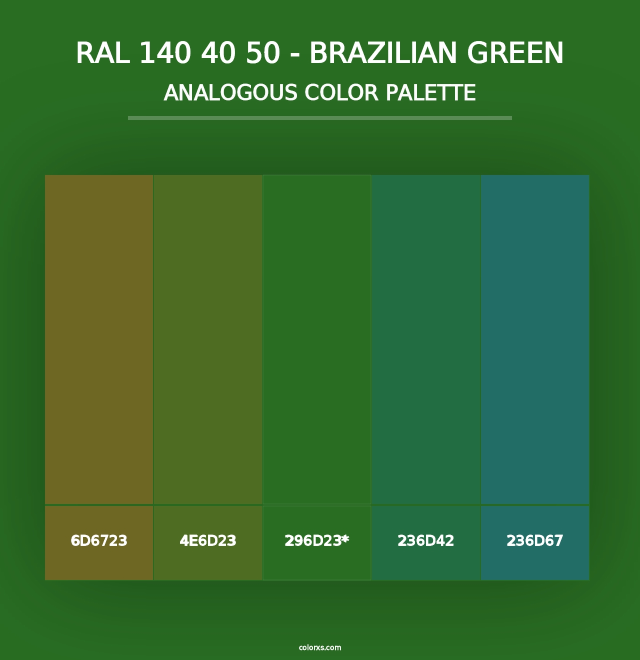 RAL 140 40 50 - Brazilian Green - Analogous Color Palette