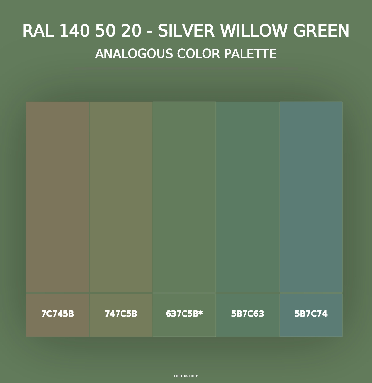 RAL 140 50 20 - Silver Willow Green - Analogous Color Palette