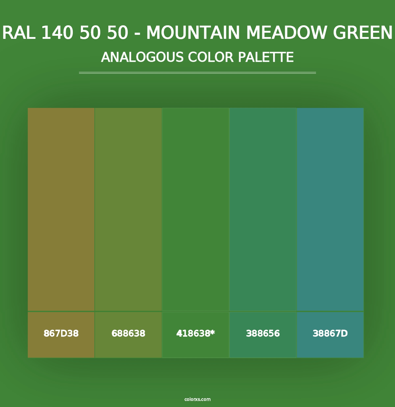 RAL 140 50 50 - Mountain Meadow Green - Analogous Color Palette