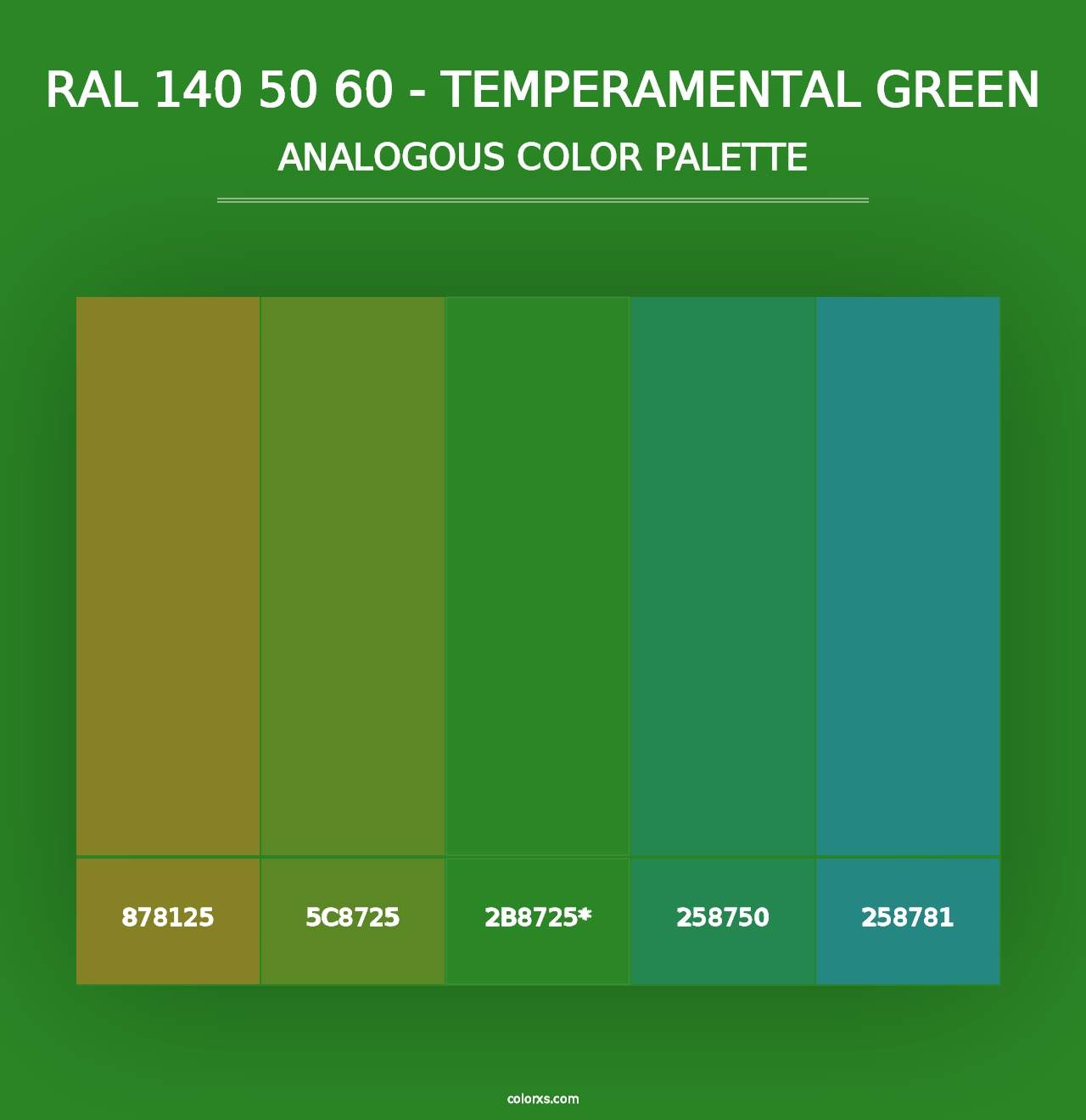 RAL 140 50 60 - Temperamental Green - Analogous Color Palette