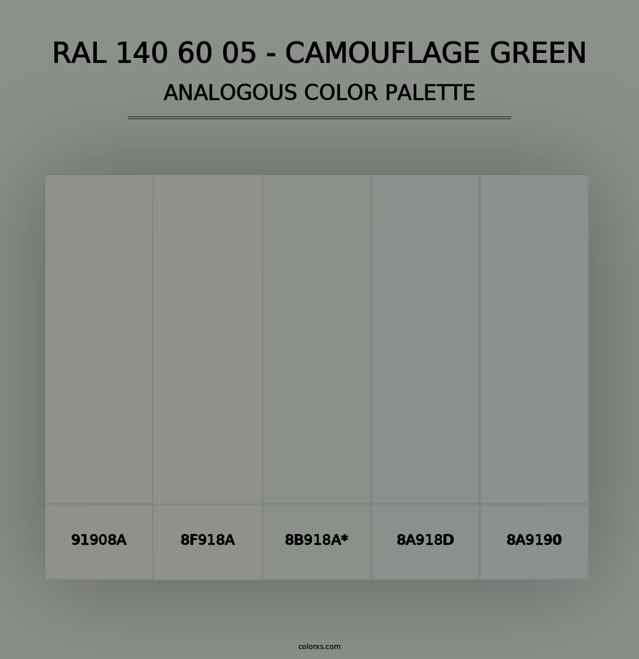 RAL 140 60 05 - Camouflage Green - Analogous Color Palette