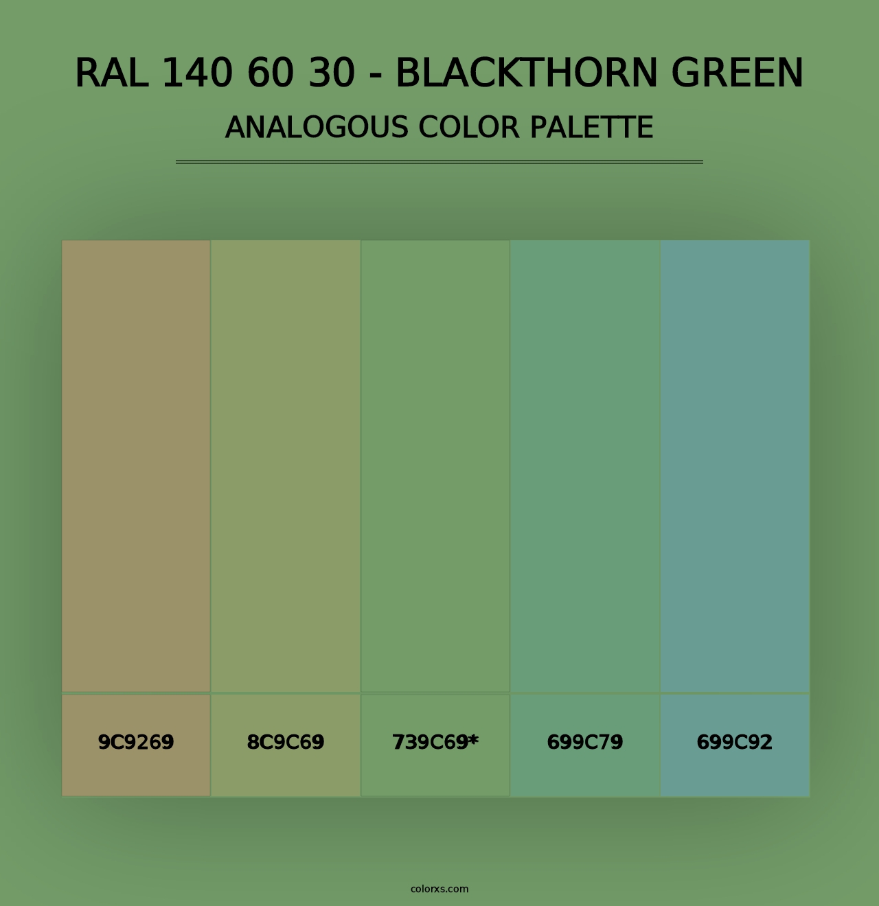 RAL 140 60 30 - Blackthorn Green - Analogous Color Palette