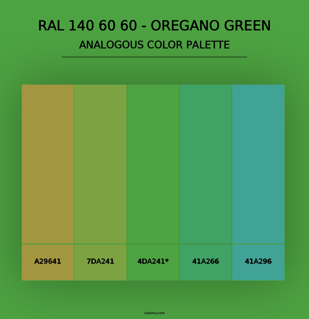 RAL 140 60 60 - Oregano Green - Analogous Color Palette