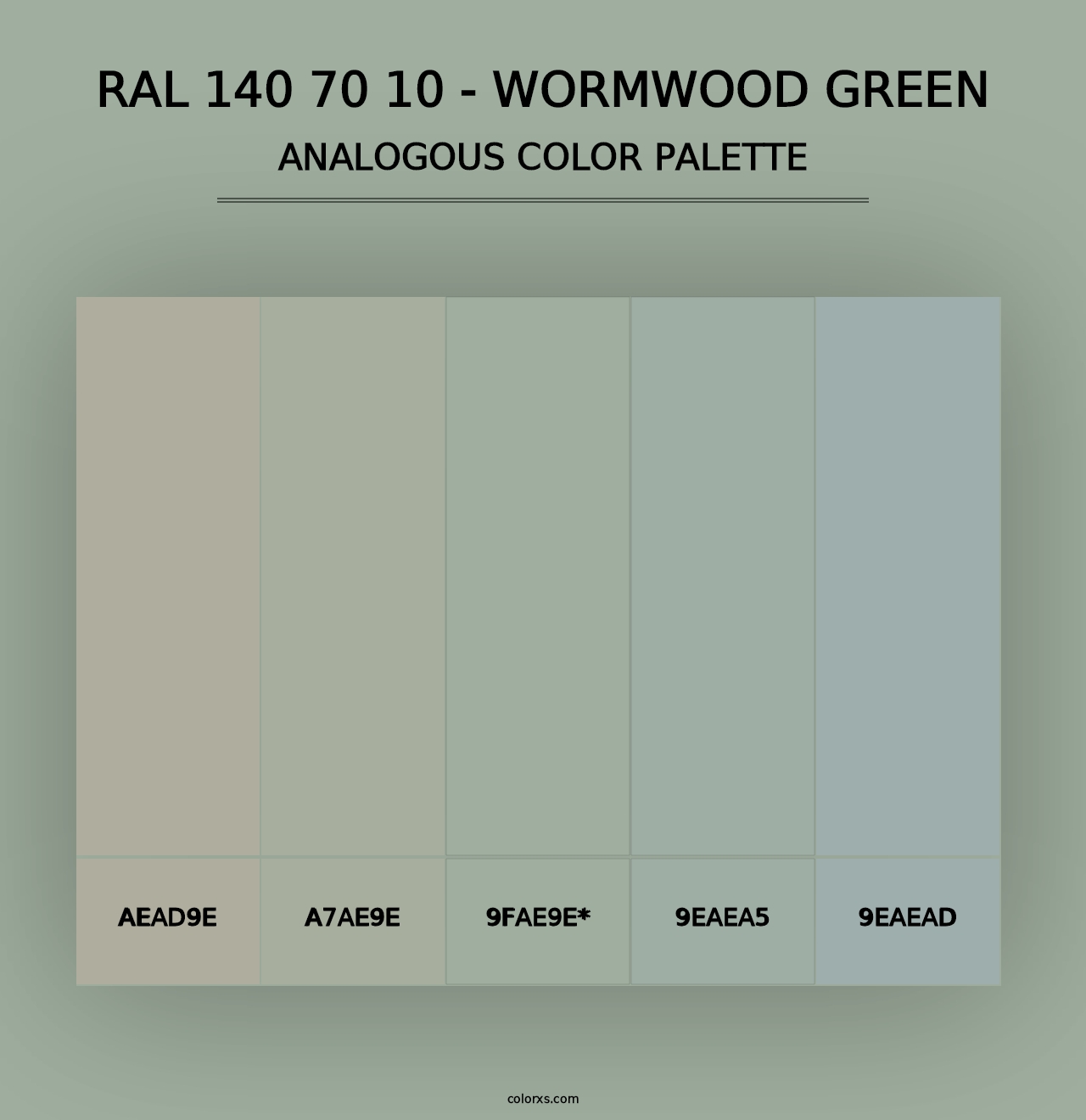 RAL 140 70 10 - Wormwood Green - Analogous Color Palette