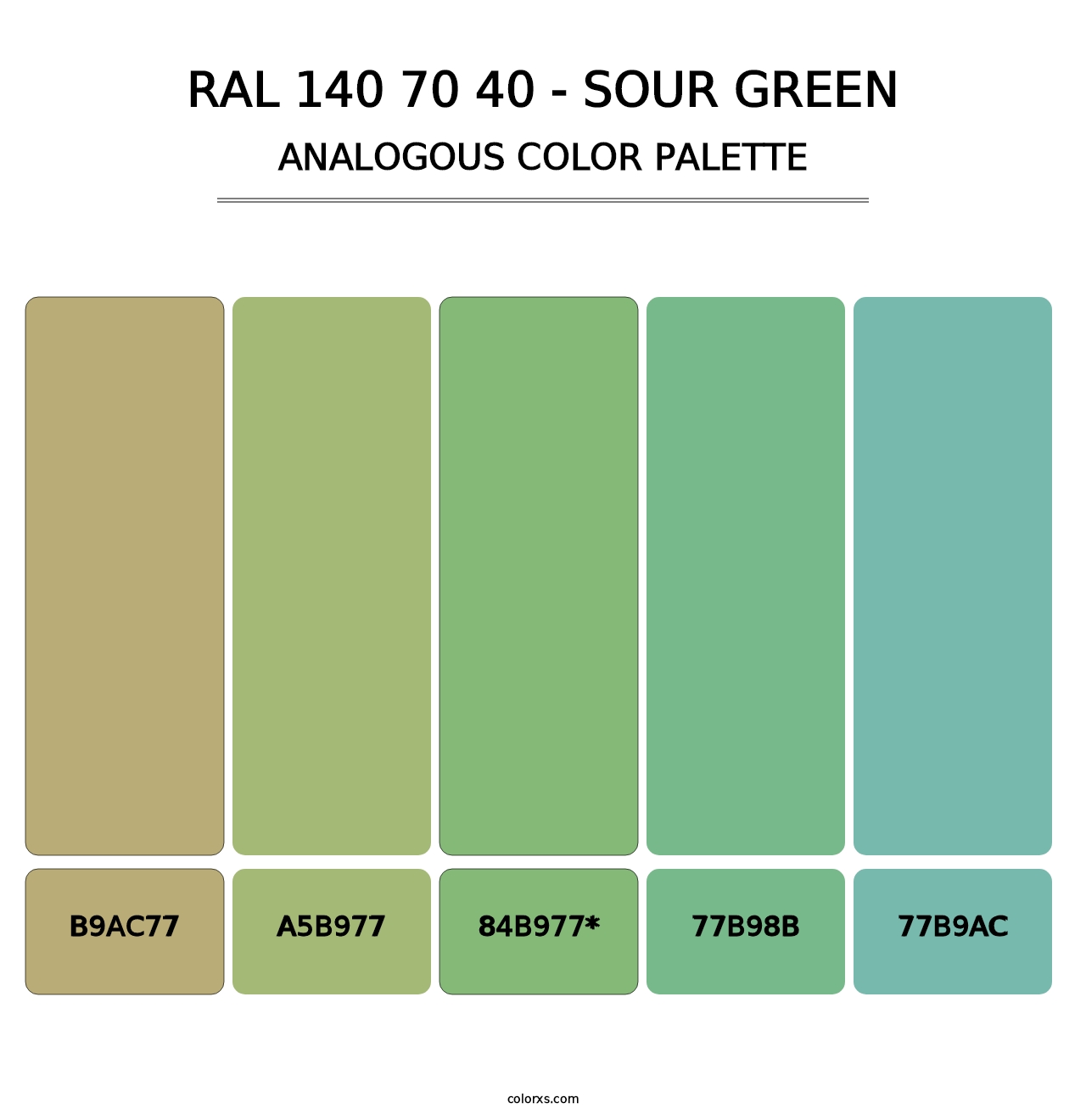 RAL 140 70 40 - Sour Green - Analogous Color Palette