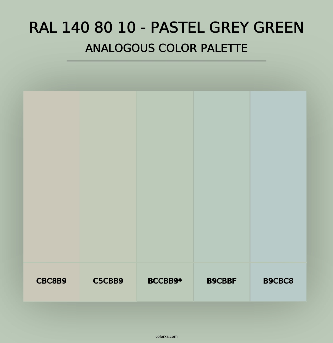 RAL 140 80 10 - Pastel Grey Green - Analogous Color Palette