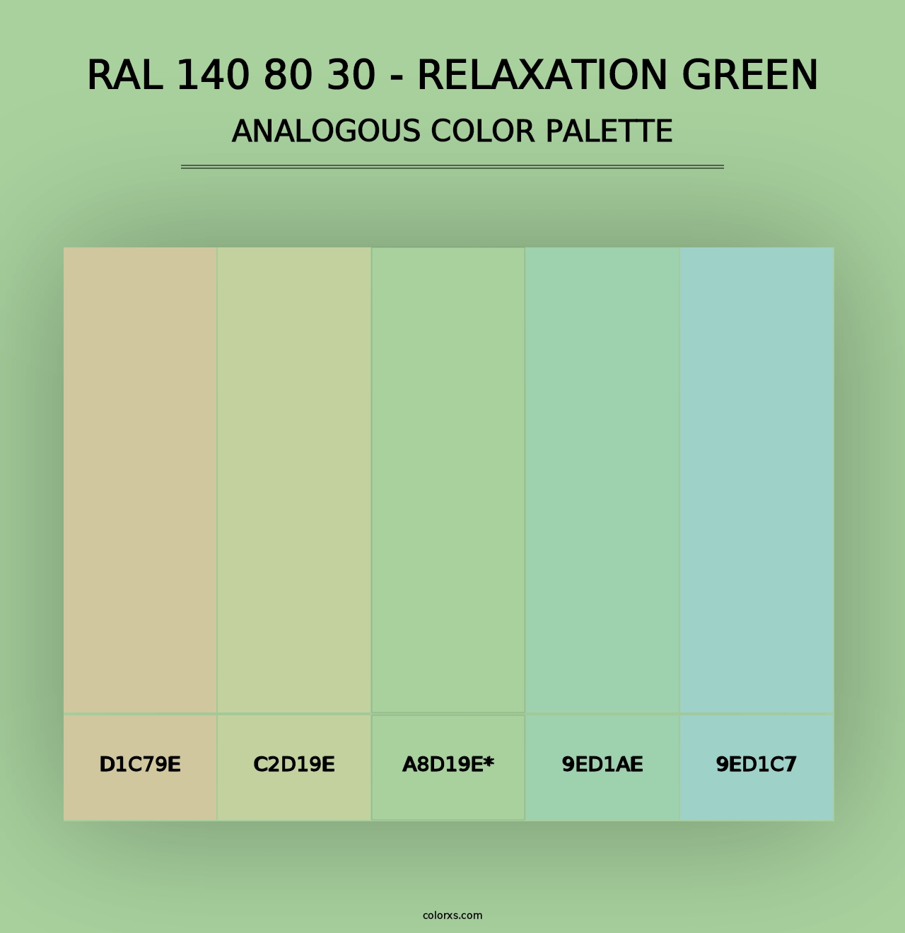 RAL 140 80 30 - Relaxation Green - Analogous Color Palette