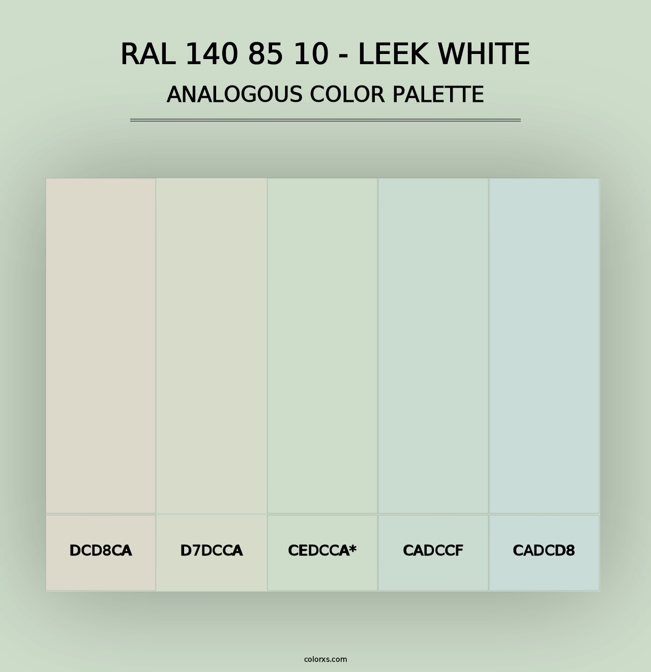 RAL 140 85 10 - Leek White - Analogous Color Palette