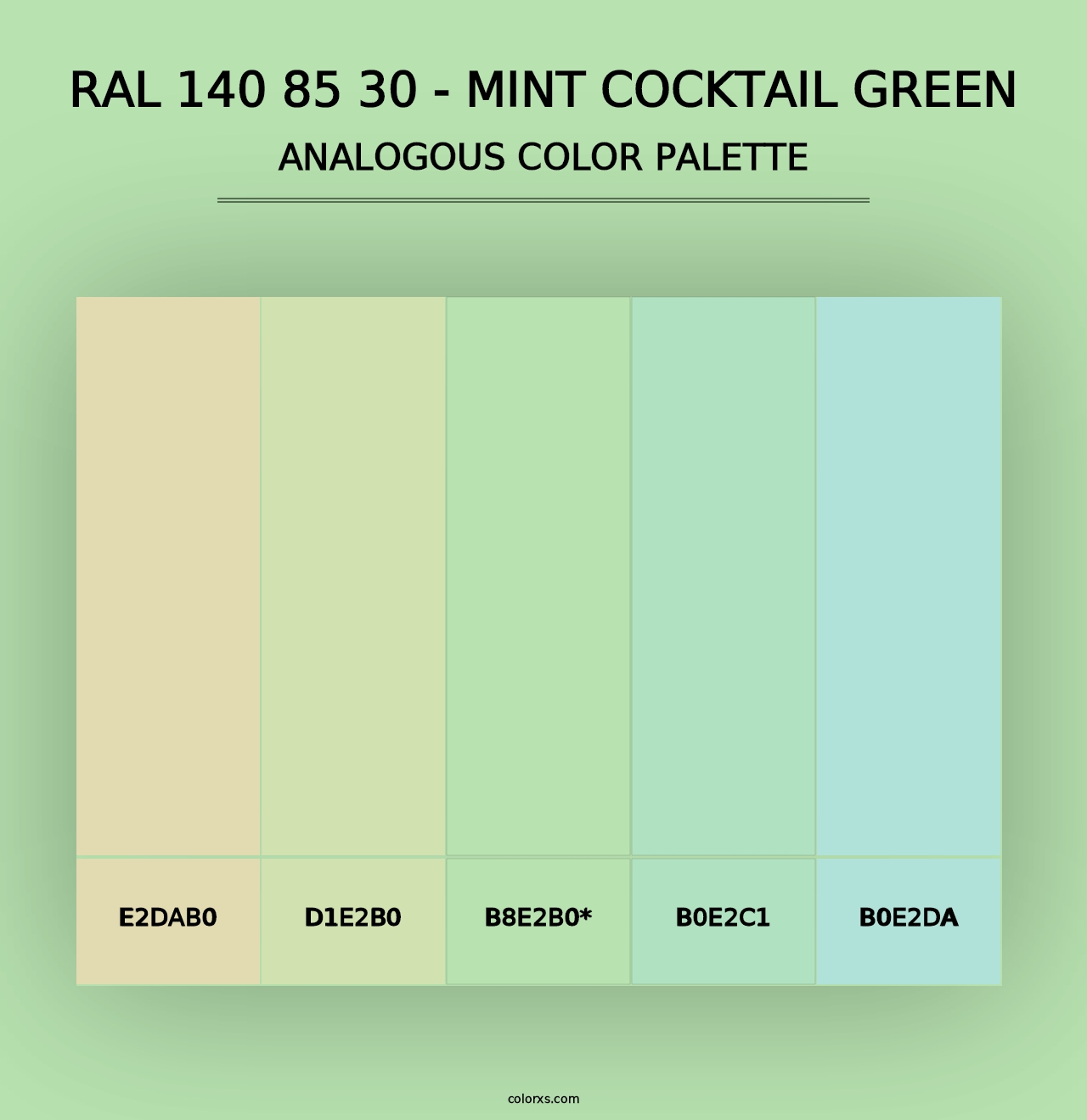 RAL 140 85 30 - Mint Cocktail Green - Analogous Color Palette