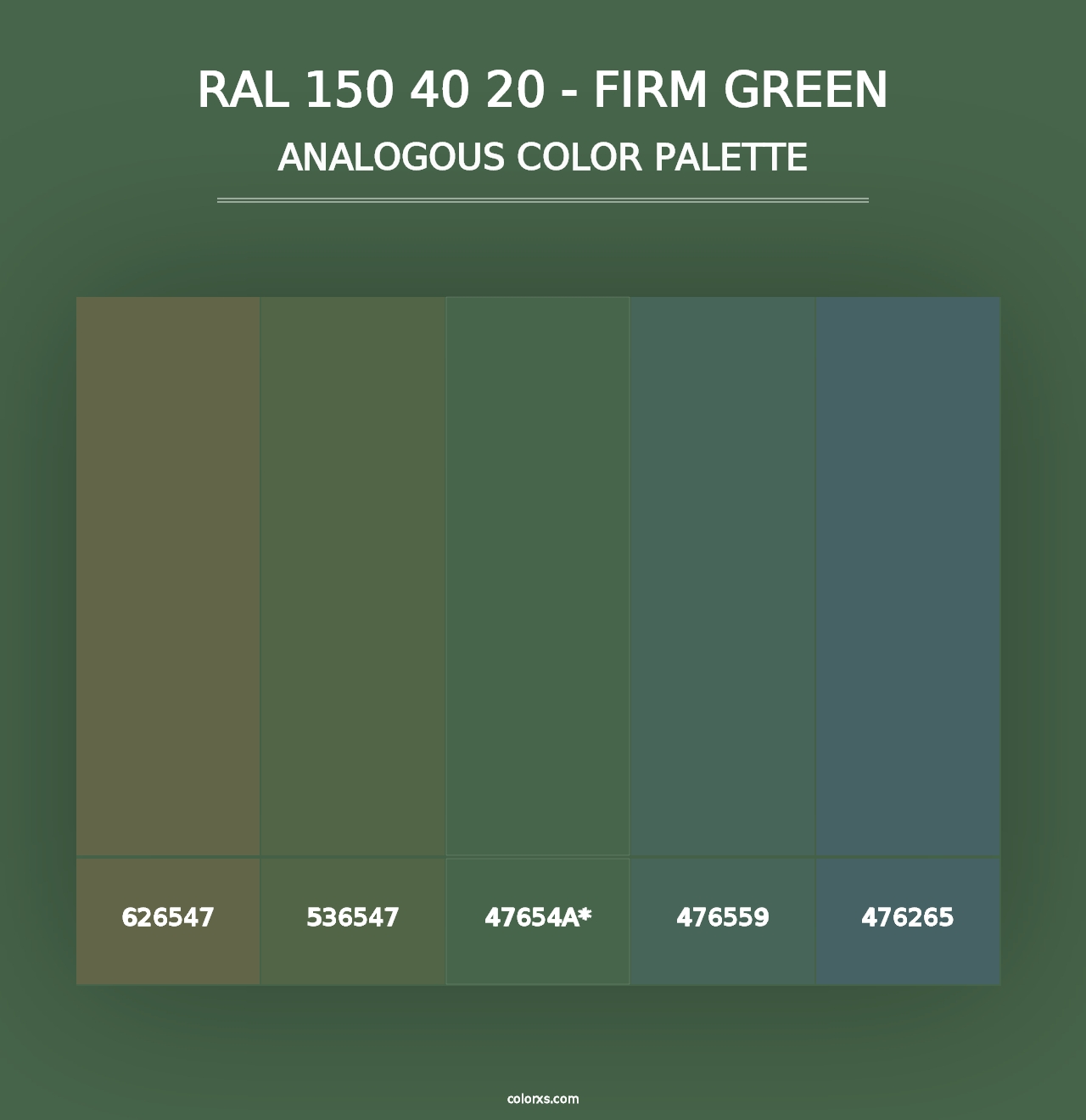 RAL 150 40 20 - Firm Green - Analogous Color Palette