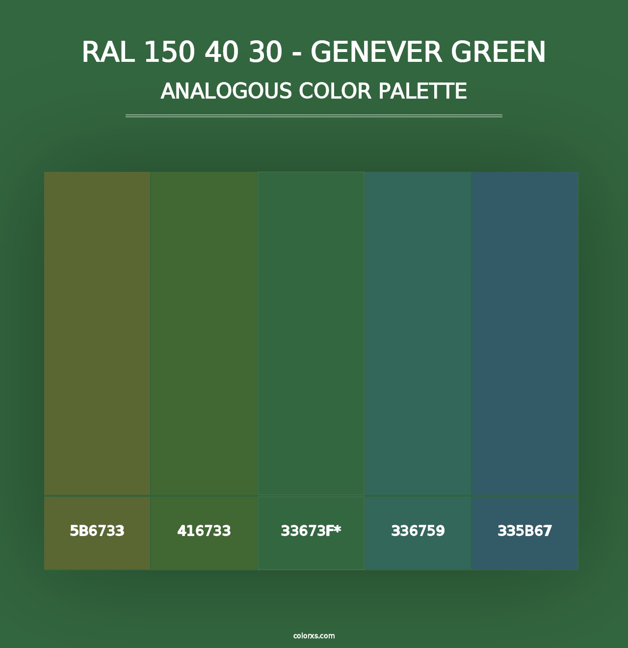 RAL 150 40 30 - Genever Green - Analogous Color Palette