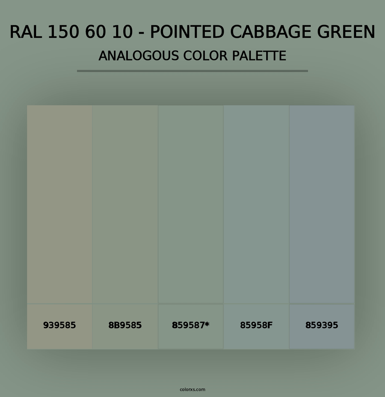 RAL 150 60 10 - Pointed Cabbage Green - Analogous Color Palette