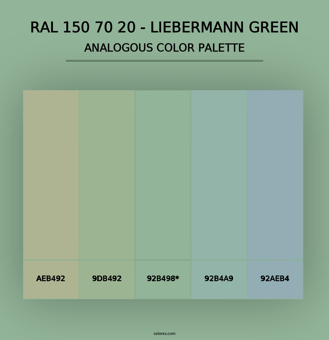 RAL 150 70 20 - Liebermann Green - Analogous Color Palette