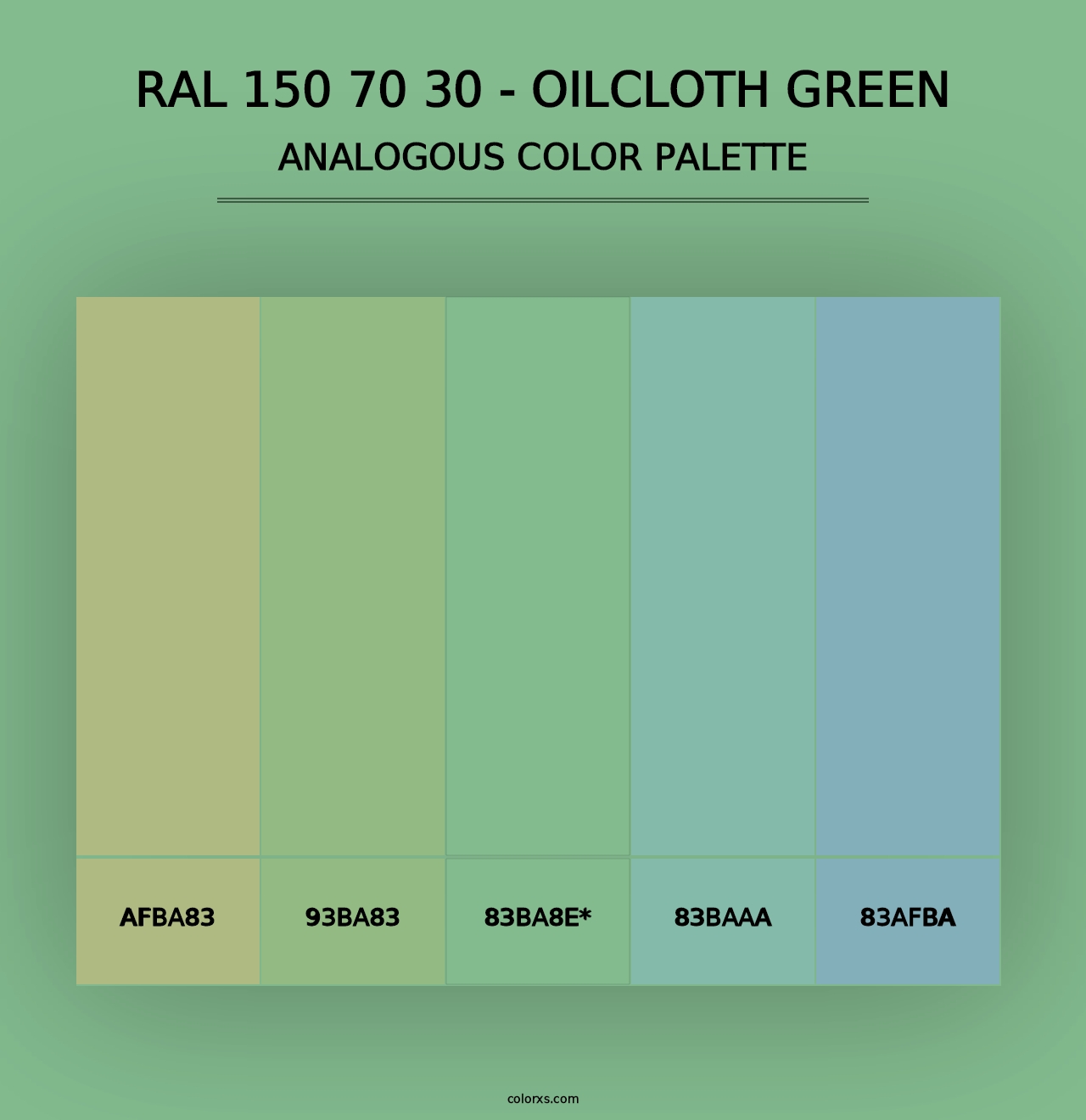 RAL 150 70 30 - Oilcloth Green - Analogous Color Palette