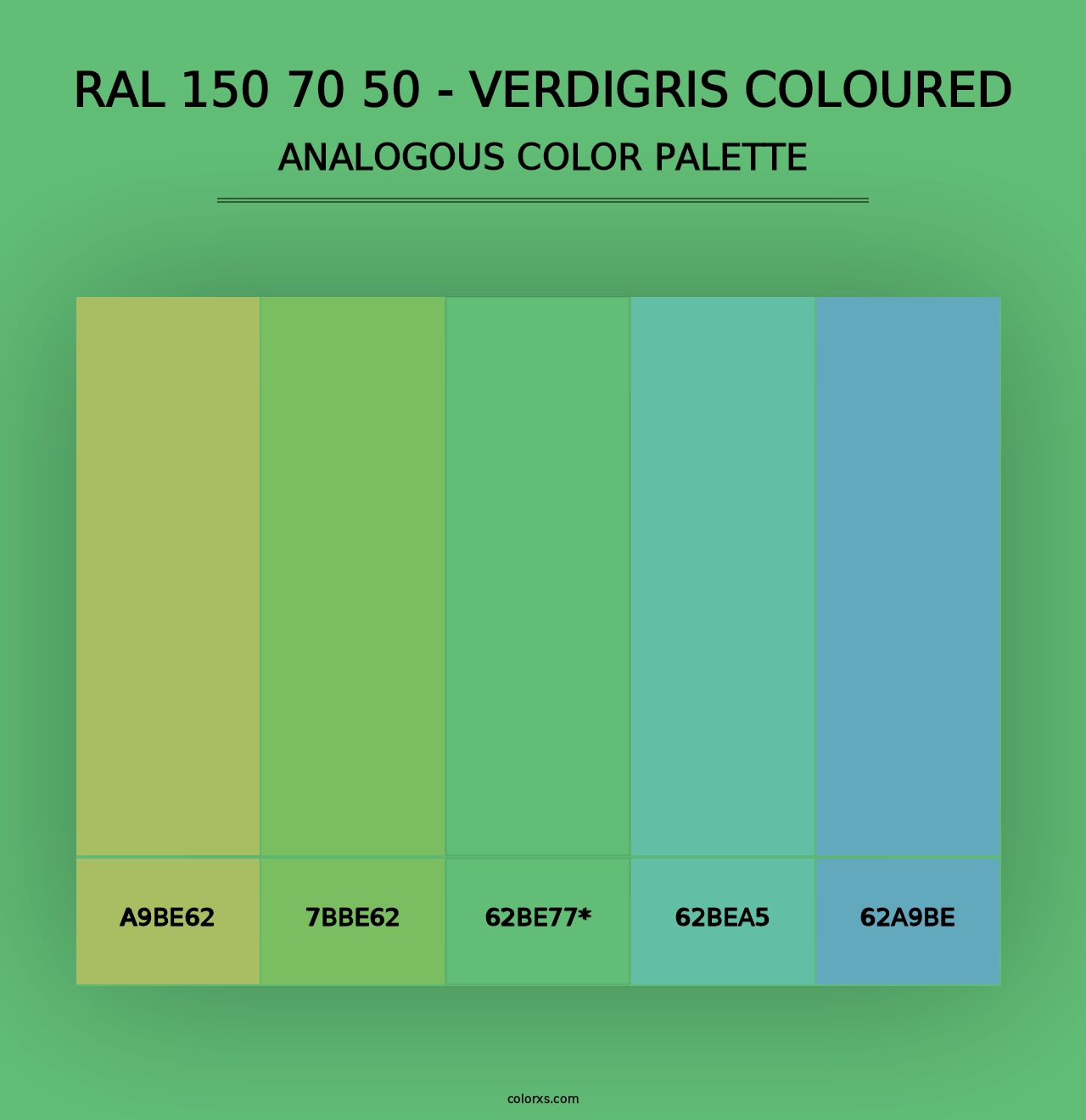 RAL 150 70 50 - Verdigris Coloured - Analogous Color Palette