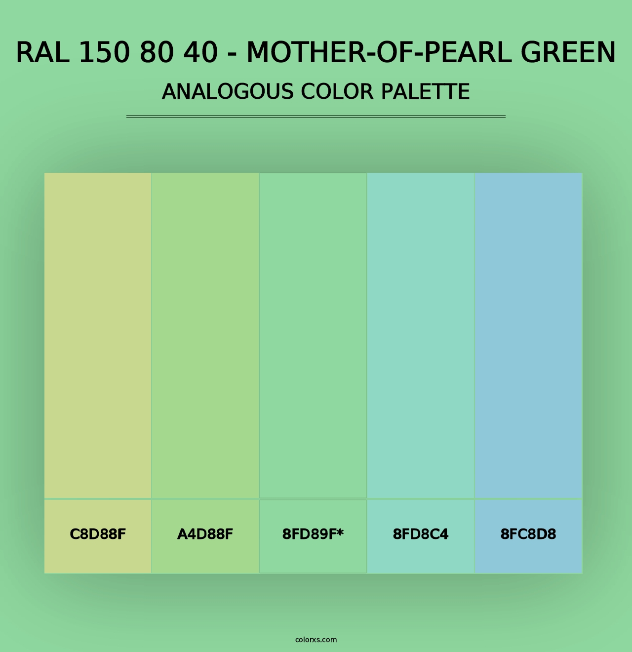 RAL 150 80 40 - Mother-Of-Pearl Green - Analogous Color Palette